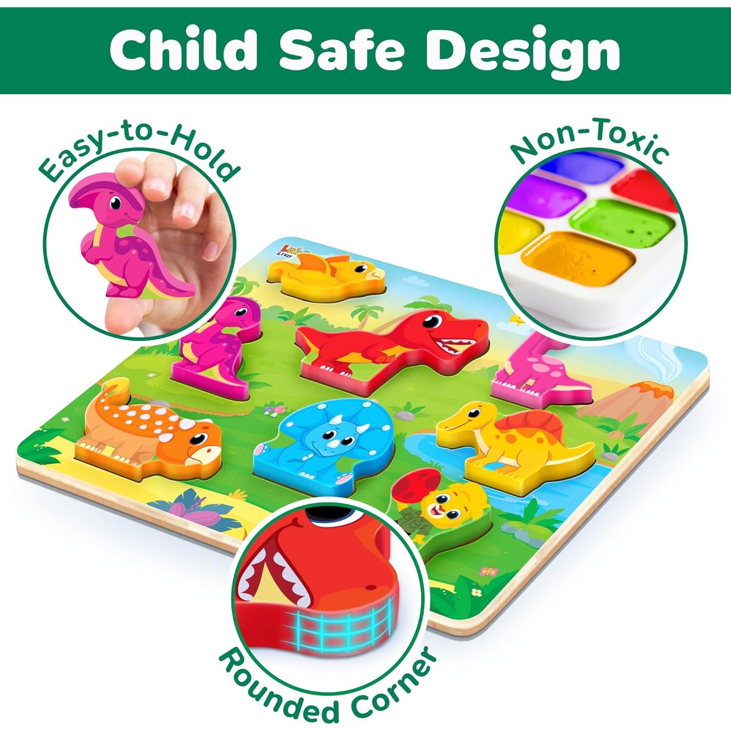 Rompecabezas de Madera Jumbo Dinosaurios Lucas & Friends 30.48x22.86 cm