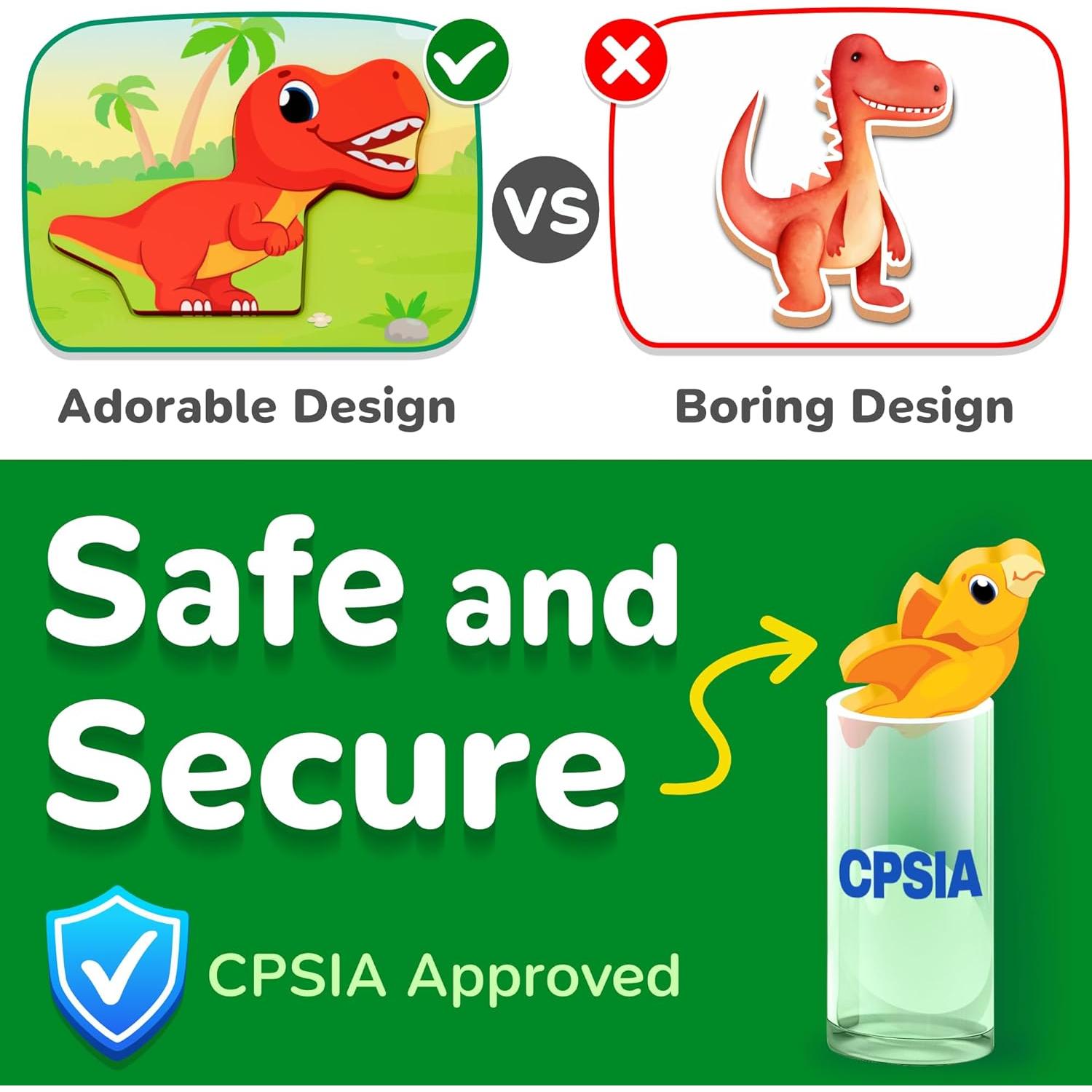 Rompecabezas de Madera Jumbo Dinosaurios Lucas & Friends 30.48x22.86 cm