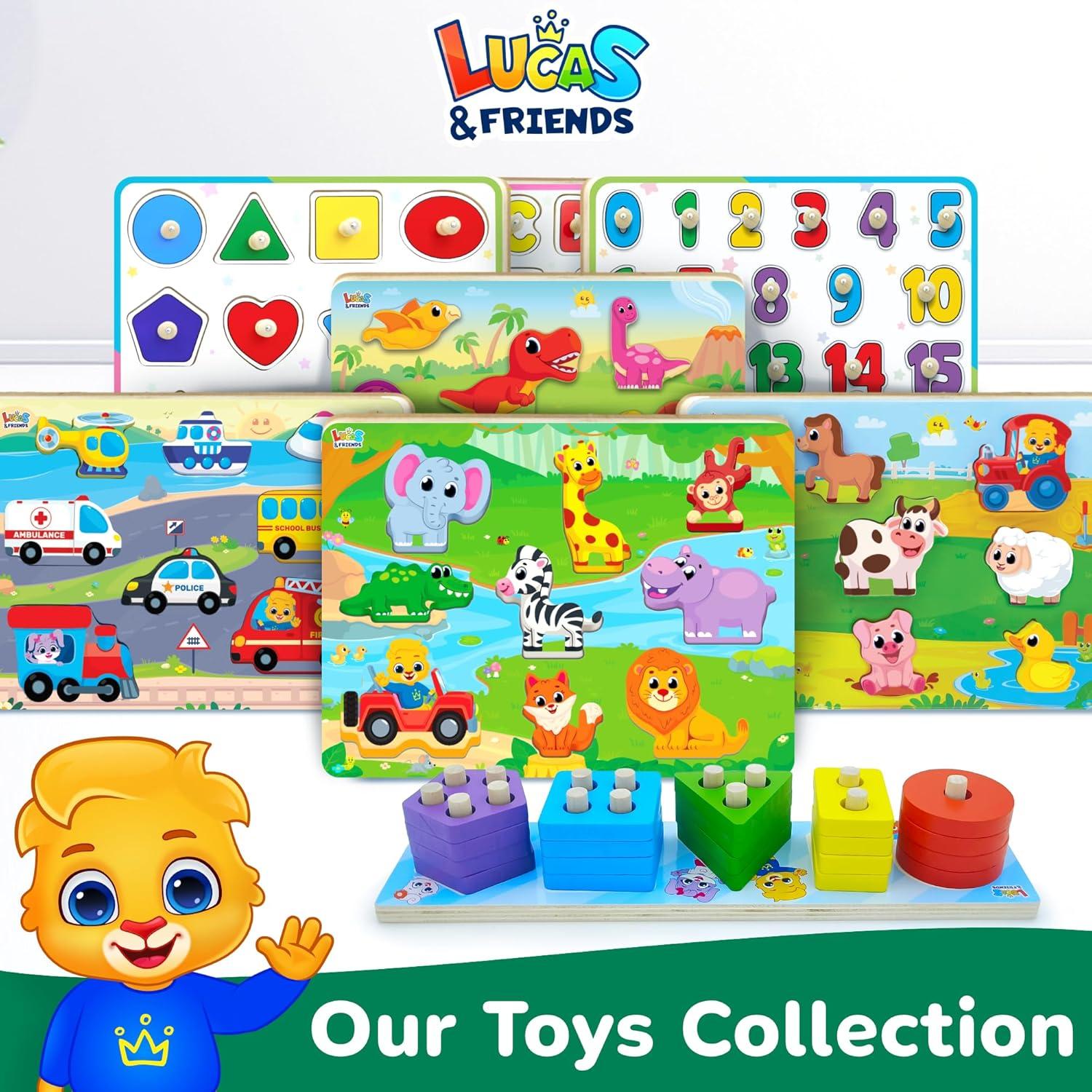 Rompecabezas de Madera Jumbo Dinosaurios Lucas & Friends 30.48x22.86 cm