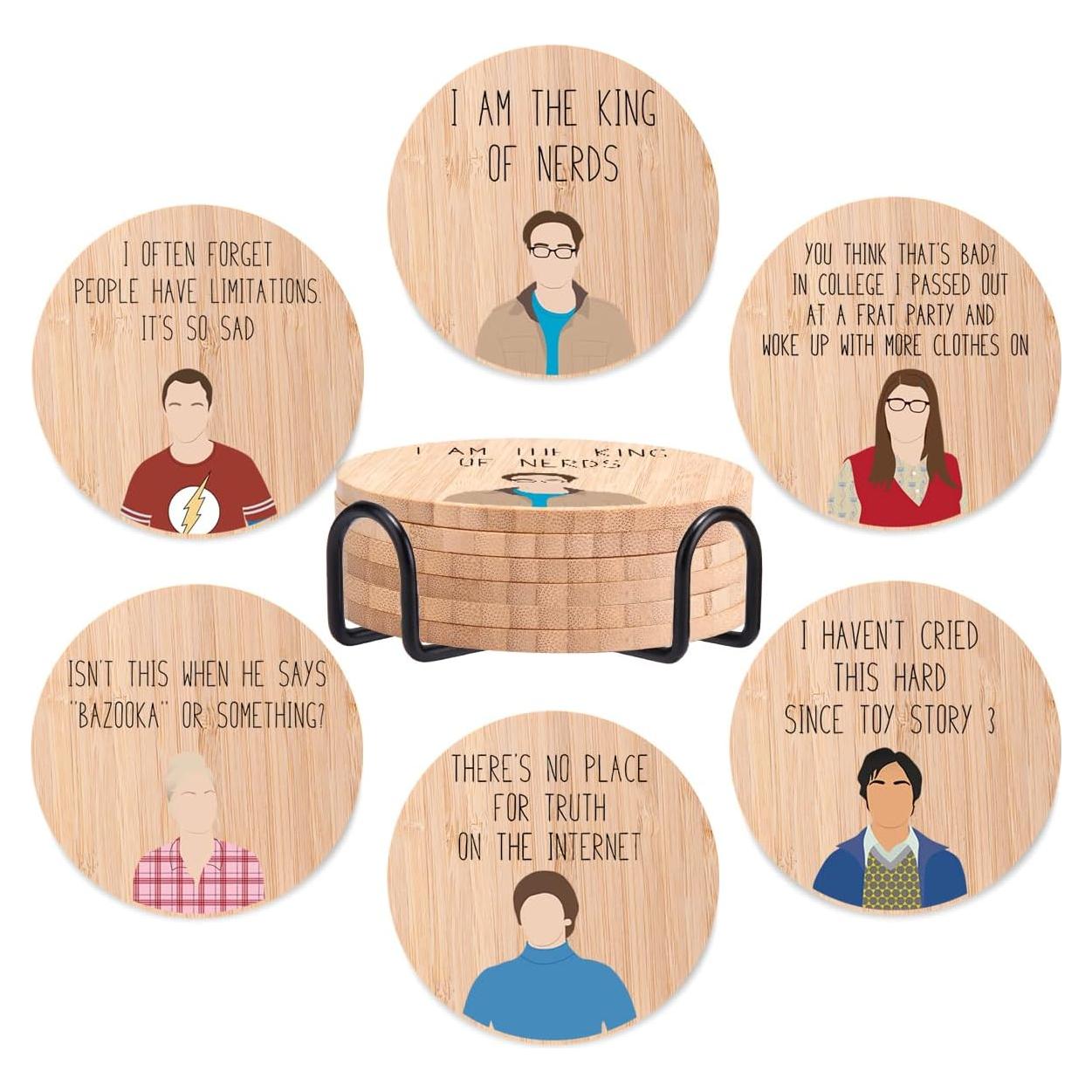 Juego de 6 Posavasos de Madera de Bambú YOUWOUS - Big Bang