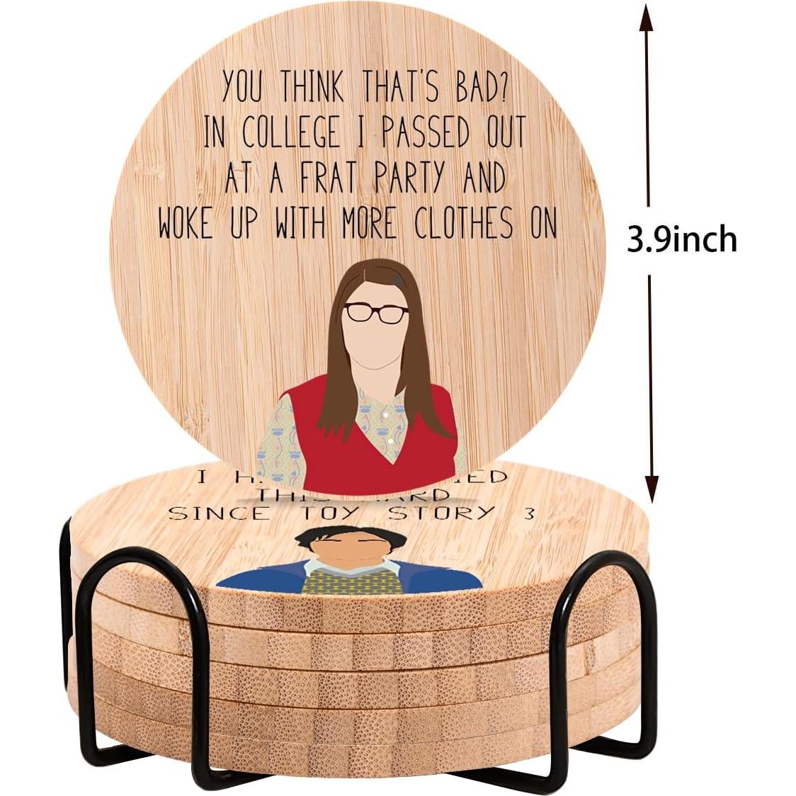 Juego de 6 Posavasos de Madera de Bambú YOUWOUS - Big Bang