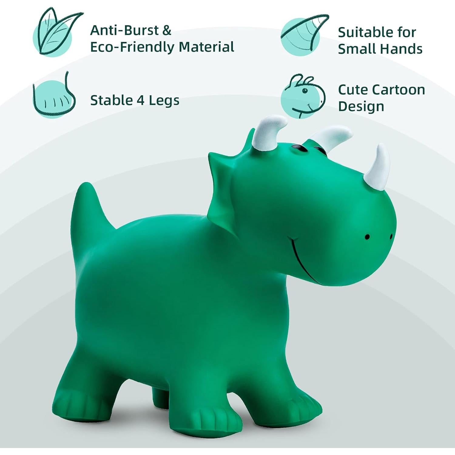 Juguete Inflable Dinosaurio Saltarín EVERICH Verde 1.3kg