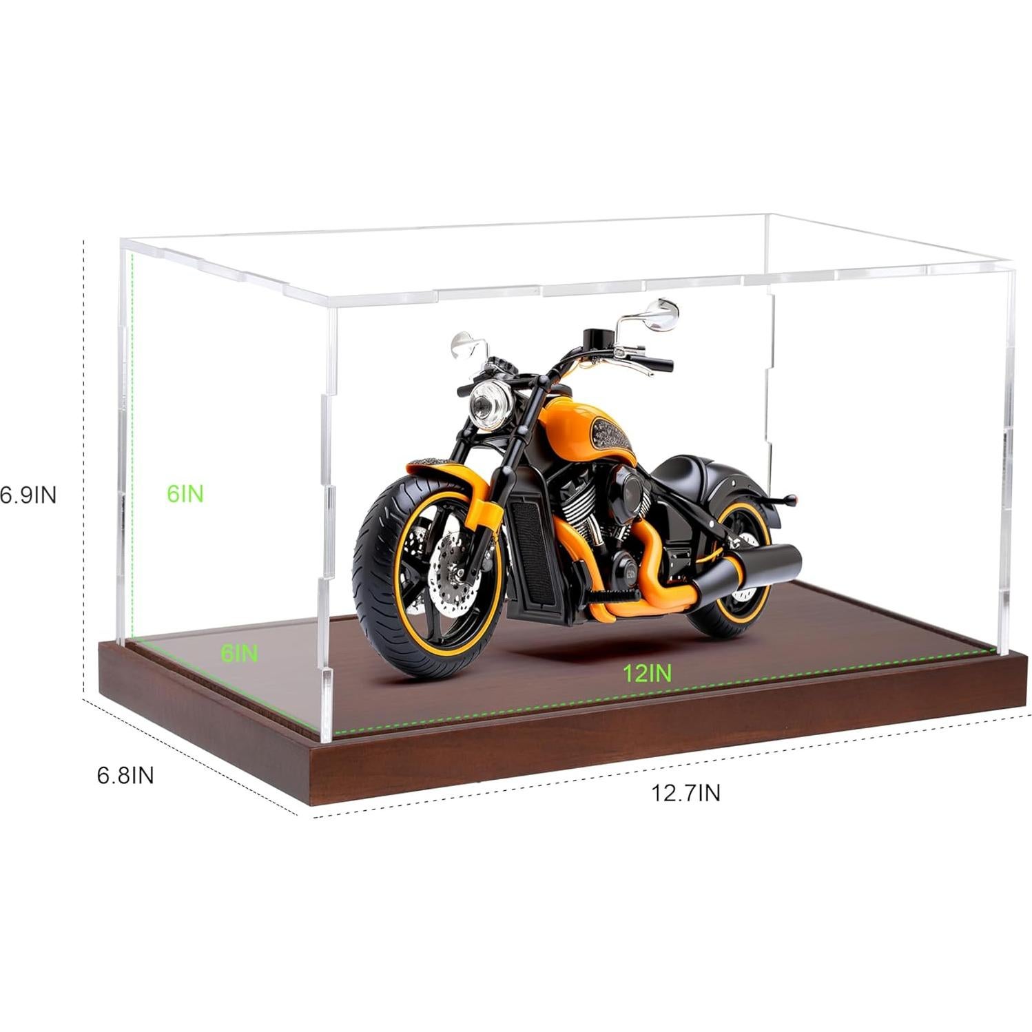 Caja de Exhibición Acrílica BZVlemon 30x15x15 cm con Base de Madera