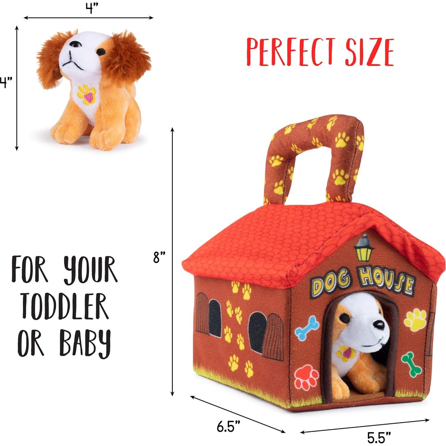 Casa de Perro de Peluche Plush Creations con 4 Cachorros Hablantes