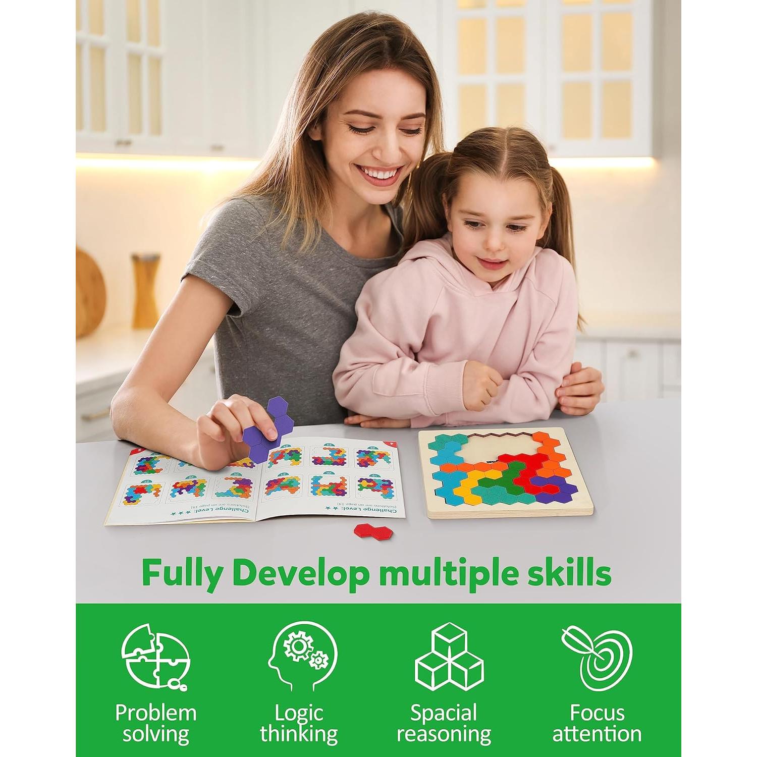 Rompecabezas Tangram de Madera Coogam - Juguete Educativo 3D