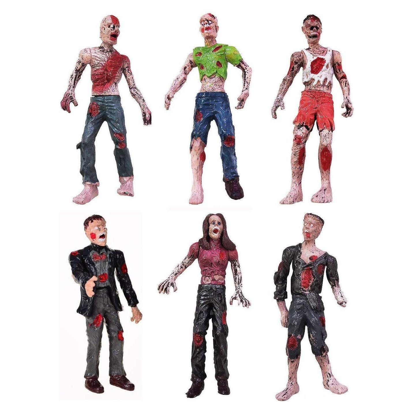 6 Muñecas Zombie Haptime Figuras de Acción 10 cm Articuladas