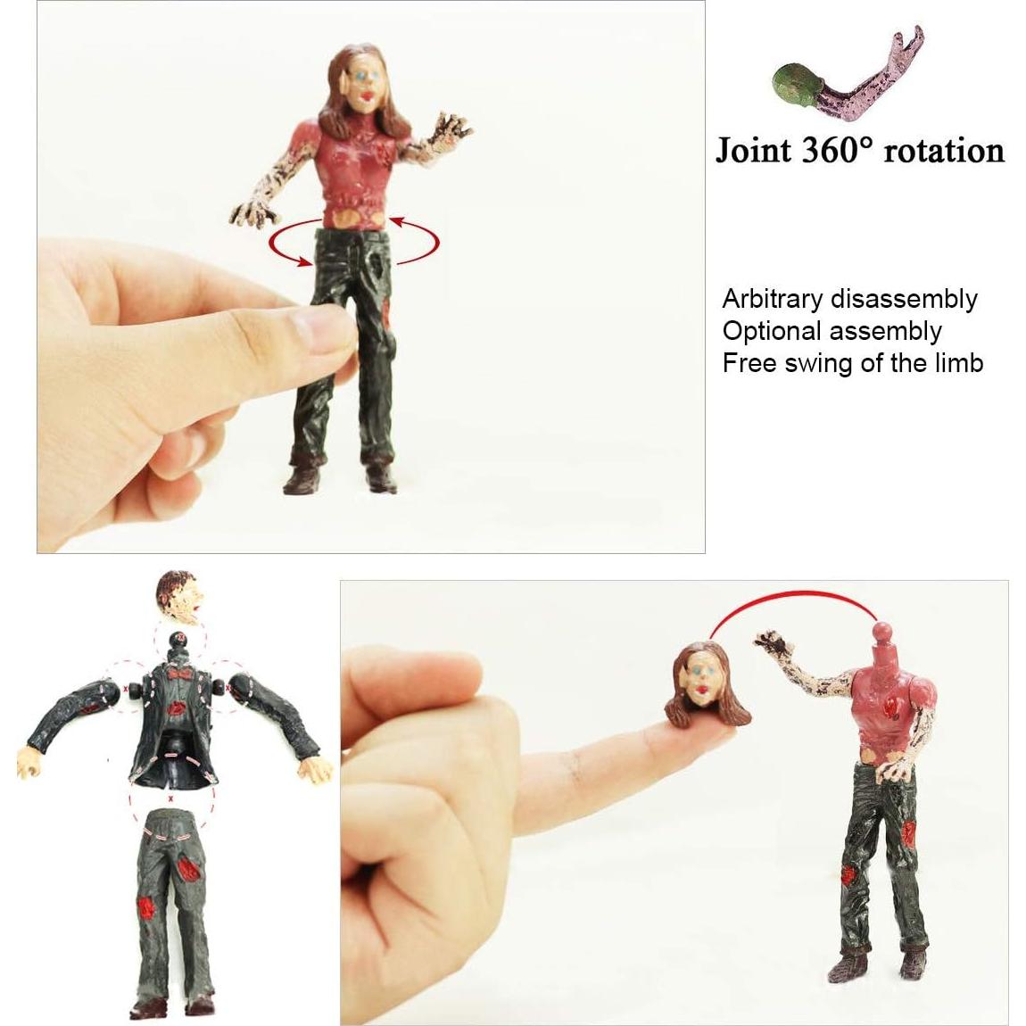 6 Muñecas Zombie Haptime Figuras de Acción 10 cm Articuladas