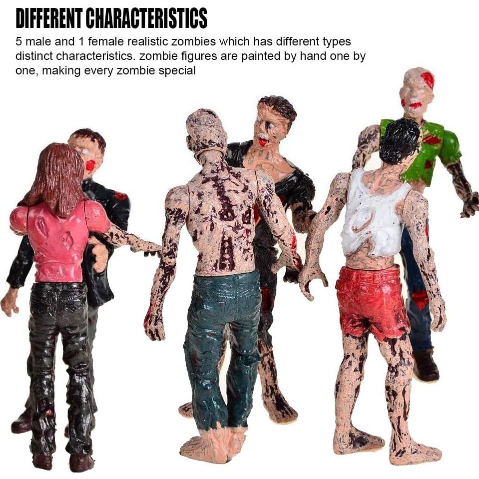 6 Muñecas Zombie Haptime Figuras de Acción 10 cm Articuladas
