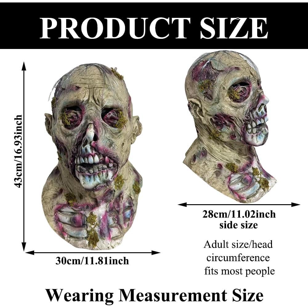 Máscara de Zombie de Láttex para Halloween - Unisex - 15x25cm