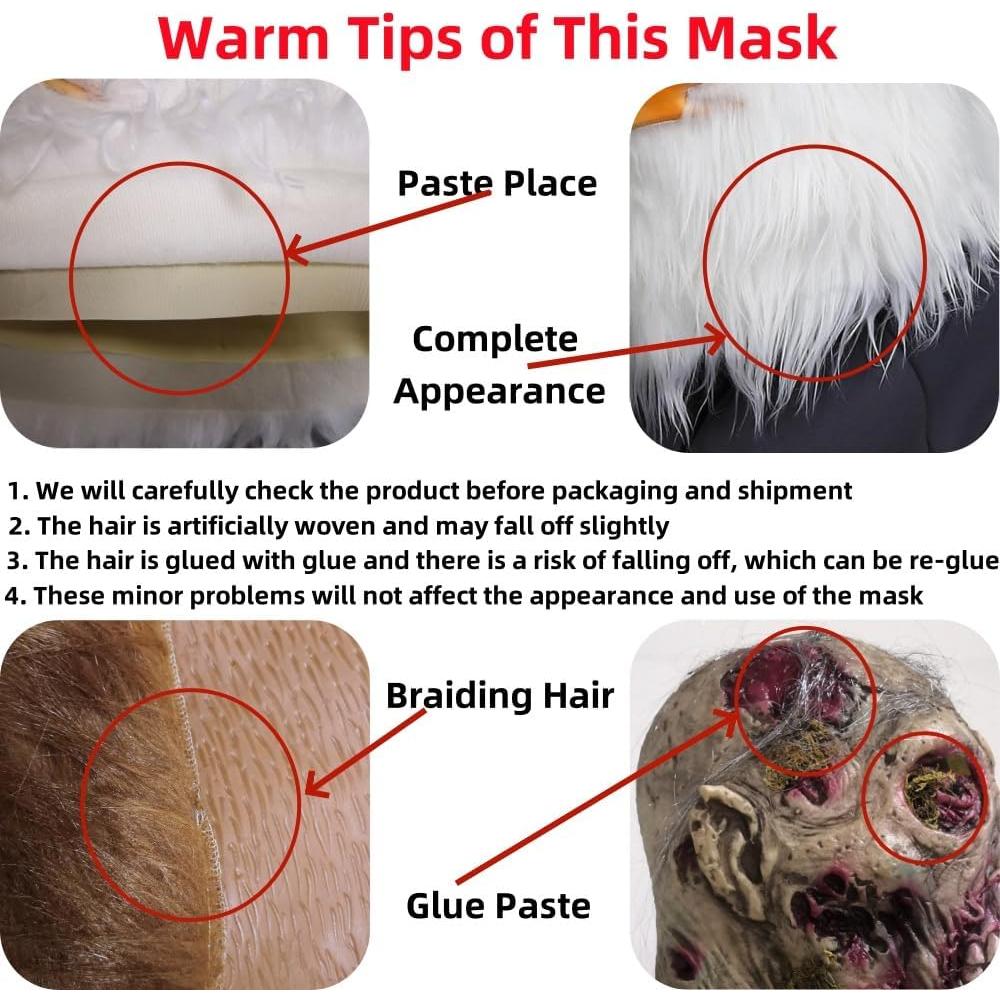 Máscara de Zombie de Láttex para Halloween - Unisex - 15x25cm