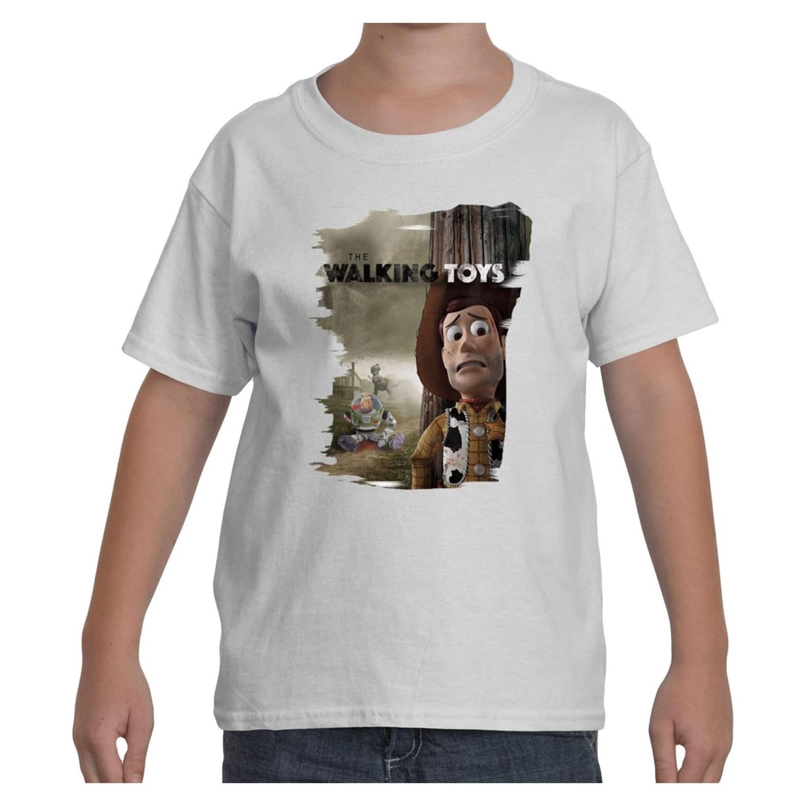 Camiseta Unisex Walking Dead Walking Toys Manga Corta Blanca