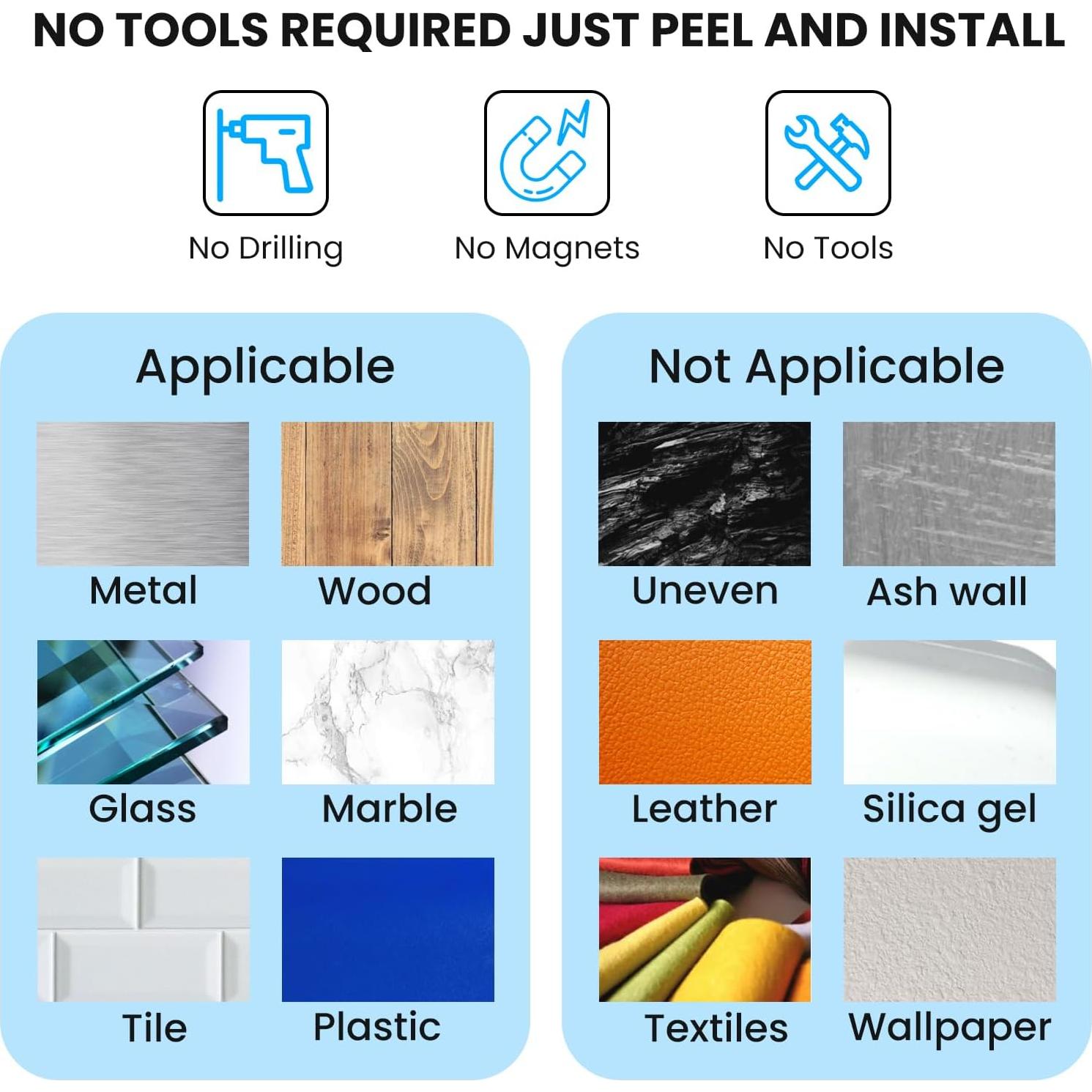 Clip de Gestión de Cables Adhesivo Tezop 20 Pcs Negro