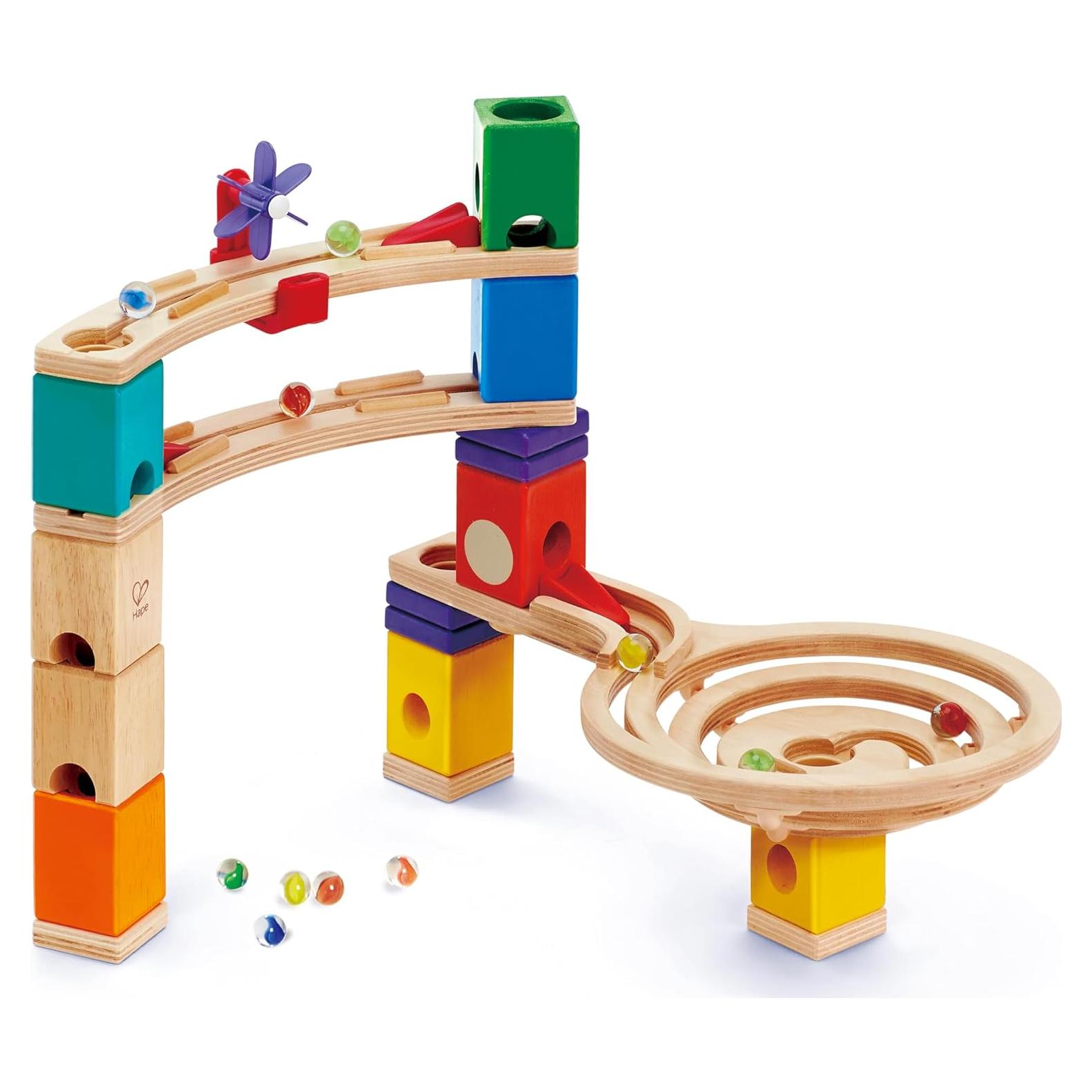 Hape Quadrilla Carrera de Canicas Bloques de Madera 1.30kg
