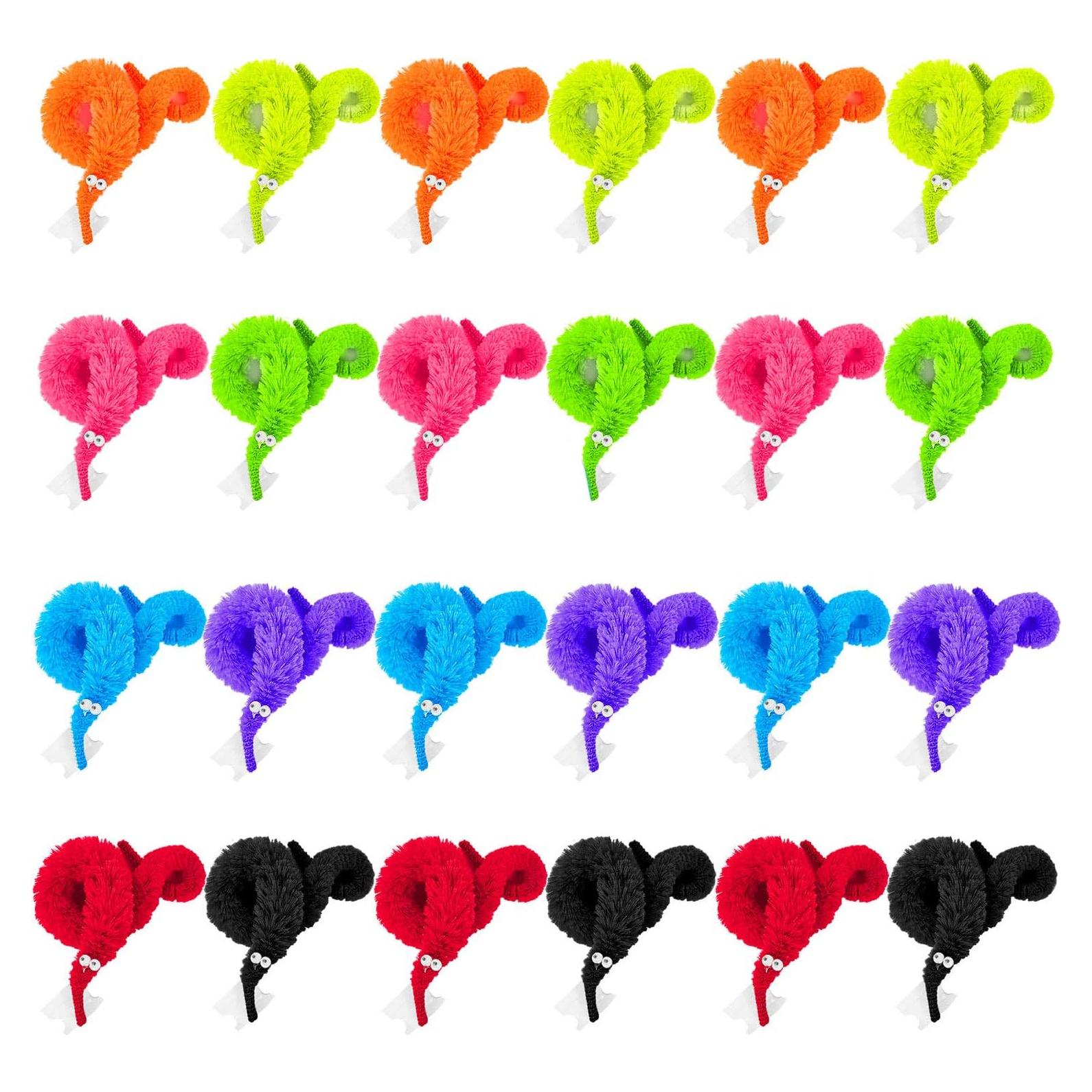 Gusanos Mágicos HAPTIME - 24 Piezas Coloridos con Ojos Móviles