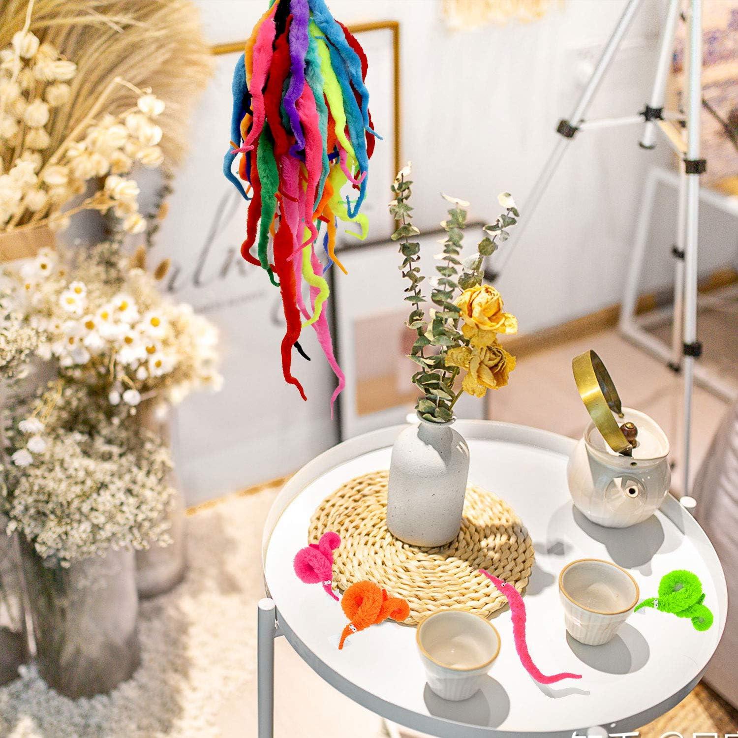 Gusanos Mágicos HAPTIME - 24 Piezas Coloridos con Ojos Móviles