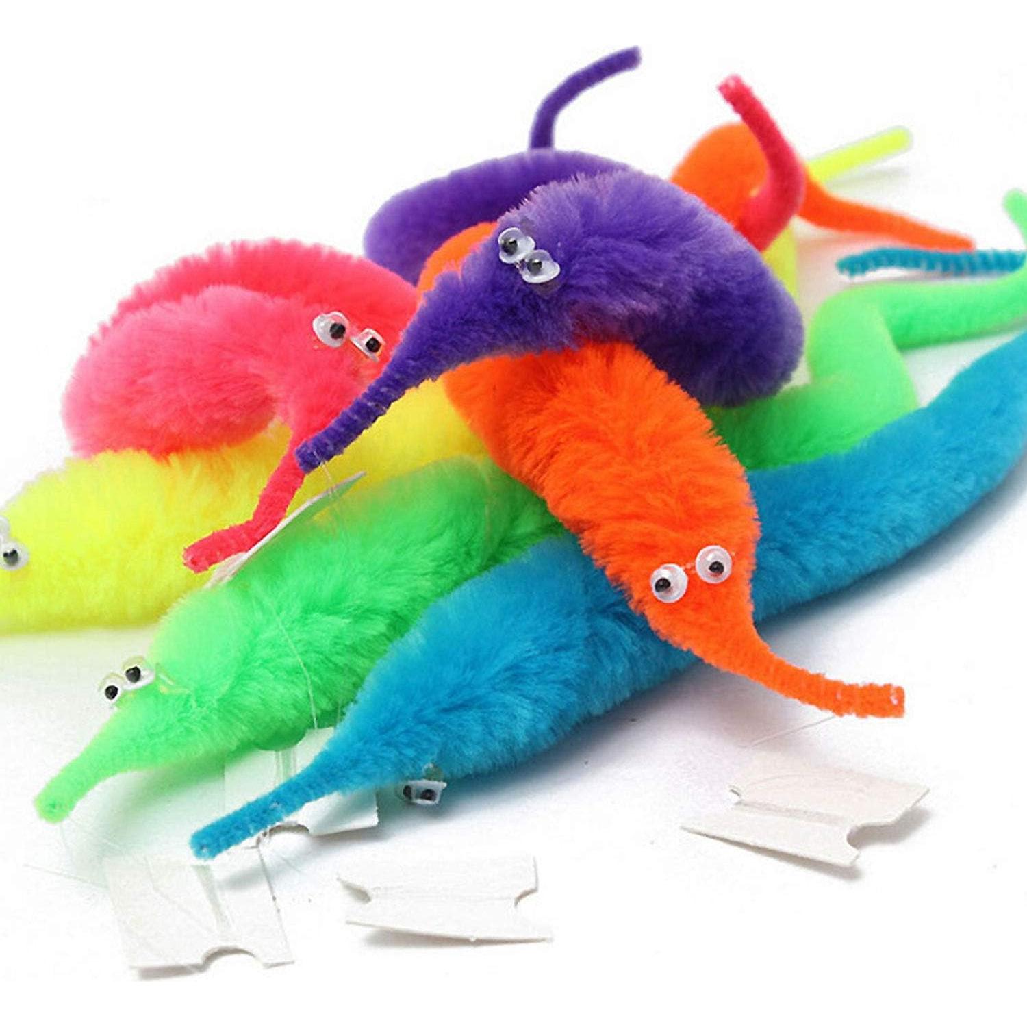 Gusanos Mágicos HAPTIME - 24 Piezas Coloridos con Ojos Móviles