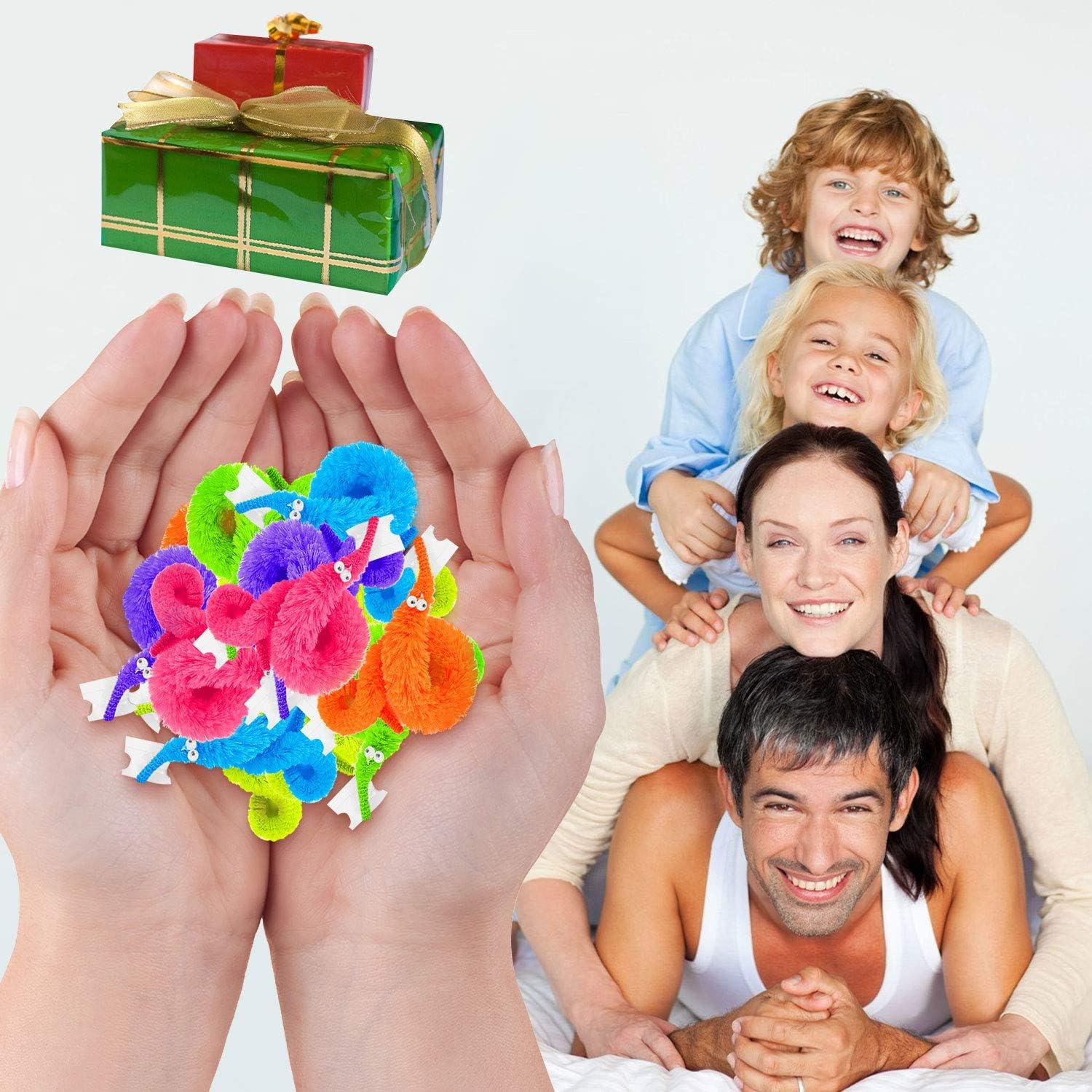 Gusanos Mágicos HAPTIME - 24 Piezas Coloridos con Ojos Móviles