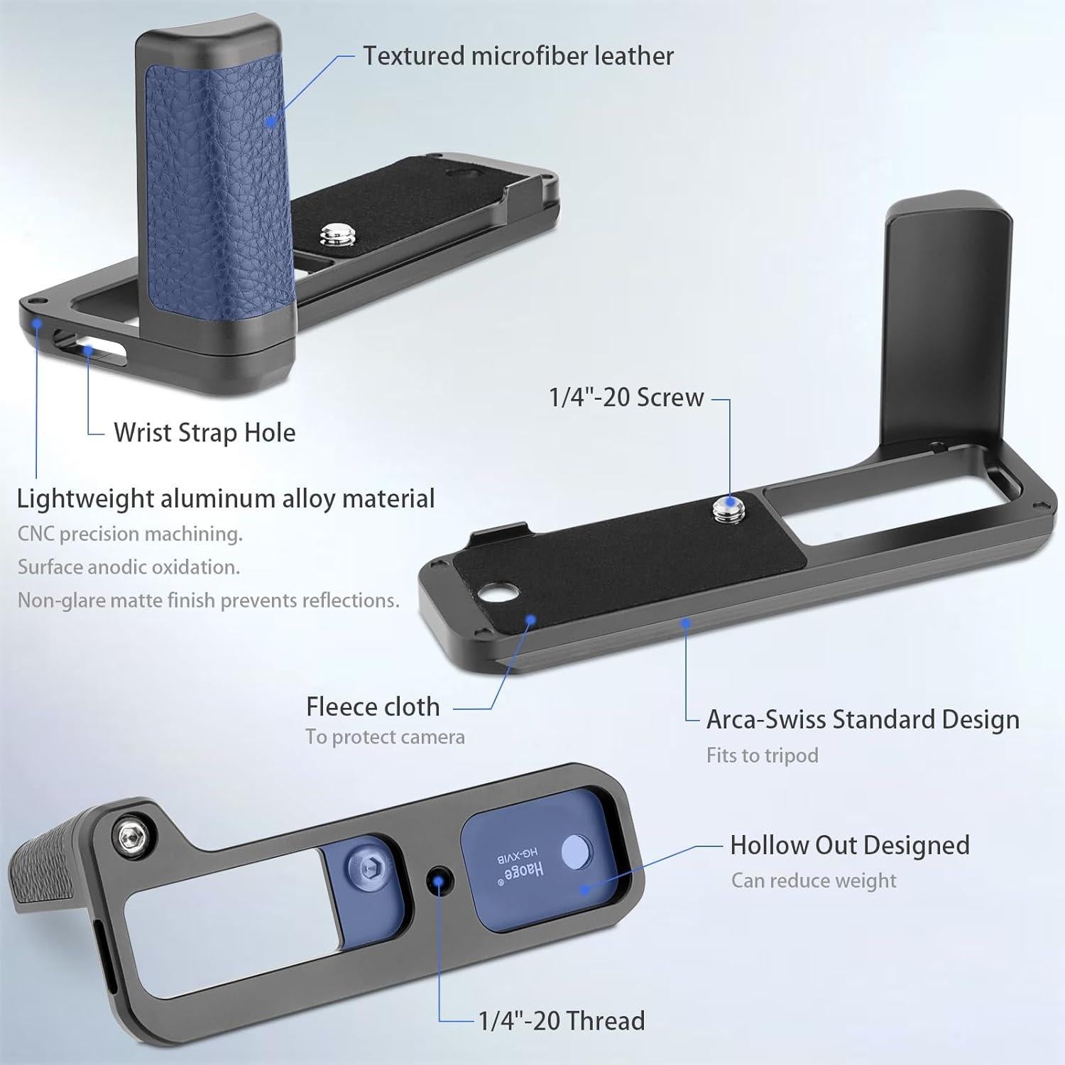 Mango de Agarre Haoge HG-XVIB para Fujifilm X100VI - Aluminio