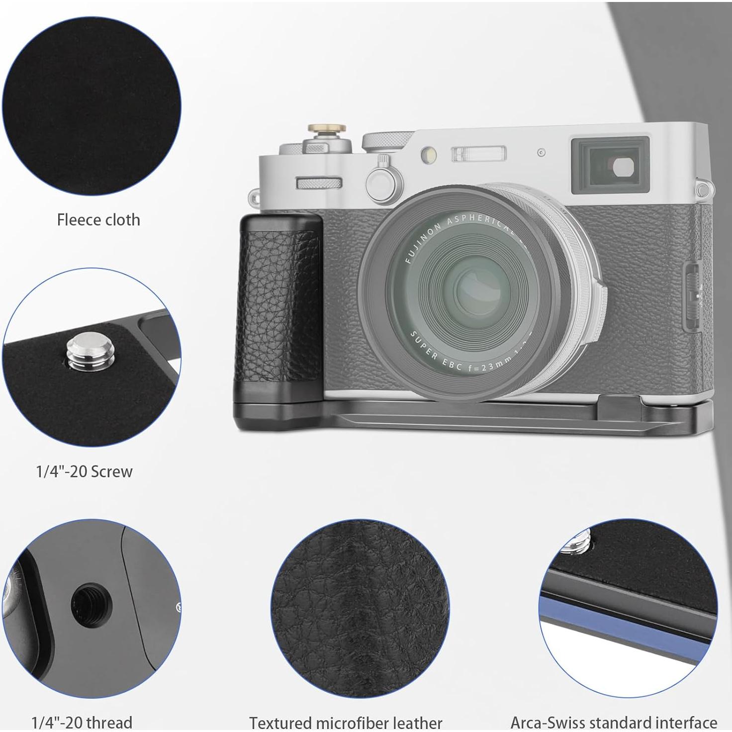 Mango de Agarre Haoge HG-XVIB para Fujifilm X100VI - Aluminio