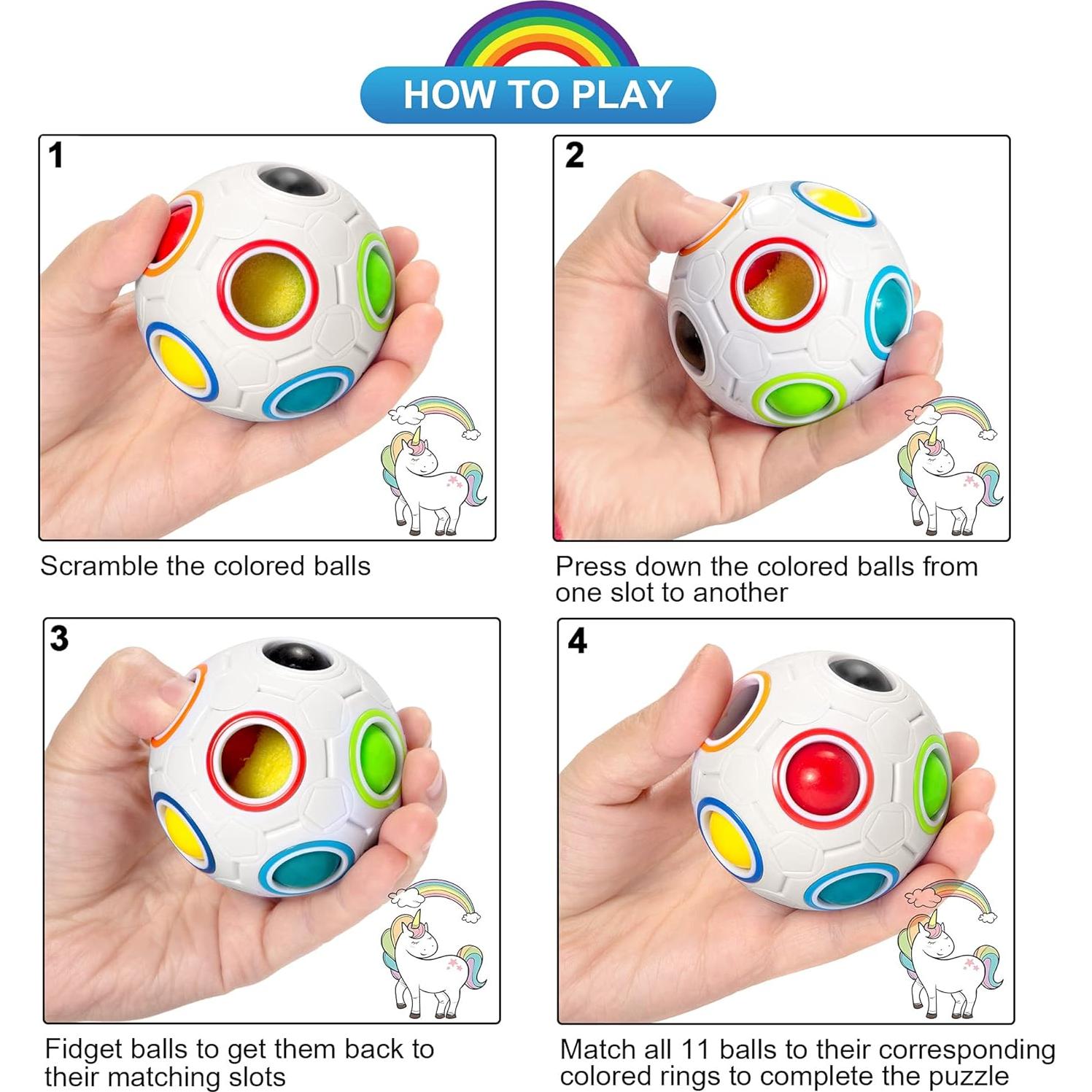 Bola de Rompecabezas Arcoíris Vdealen 7 cm Juguete Fidget