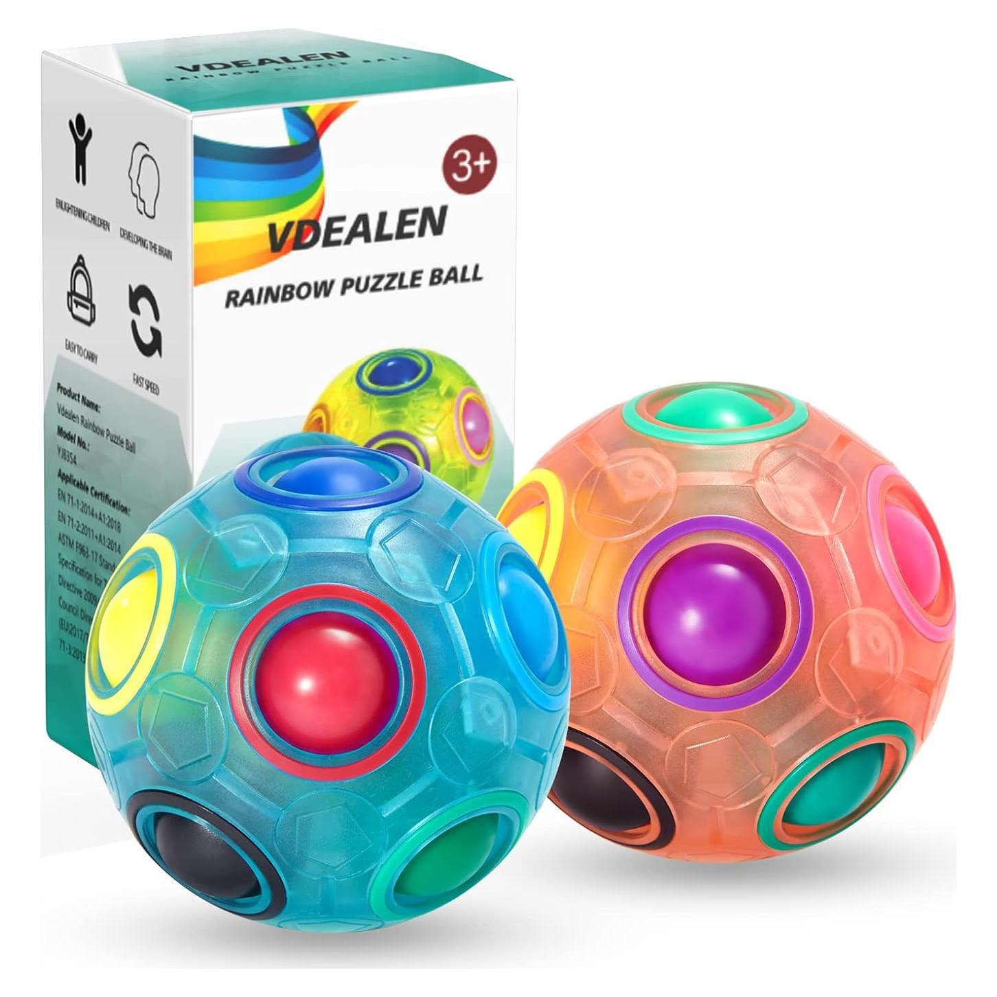 Bola de Rompecabezas Mágica Vdealen 7 cm Arcoíris - 2 Piezas