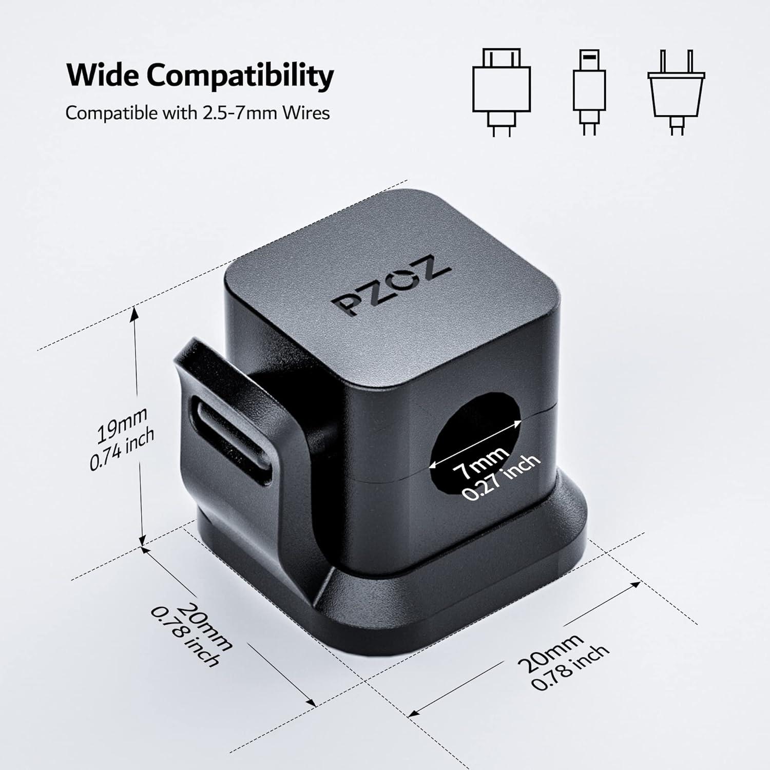 Organizador de Cables PZOZ 6 Clips Adhesivos Negro