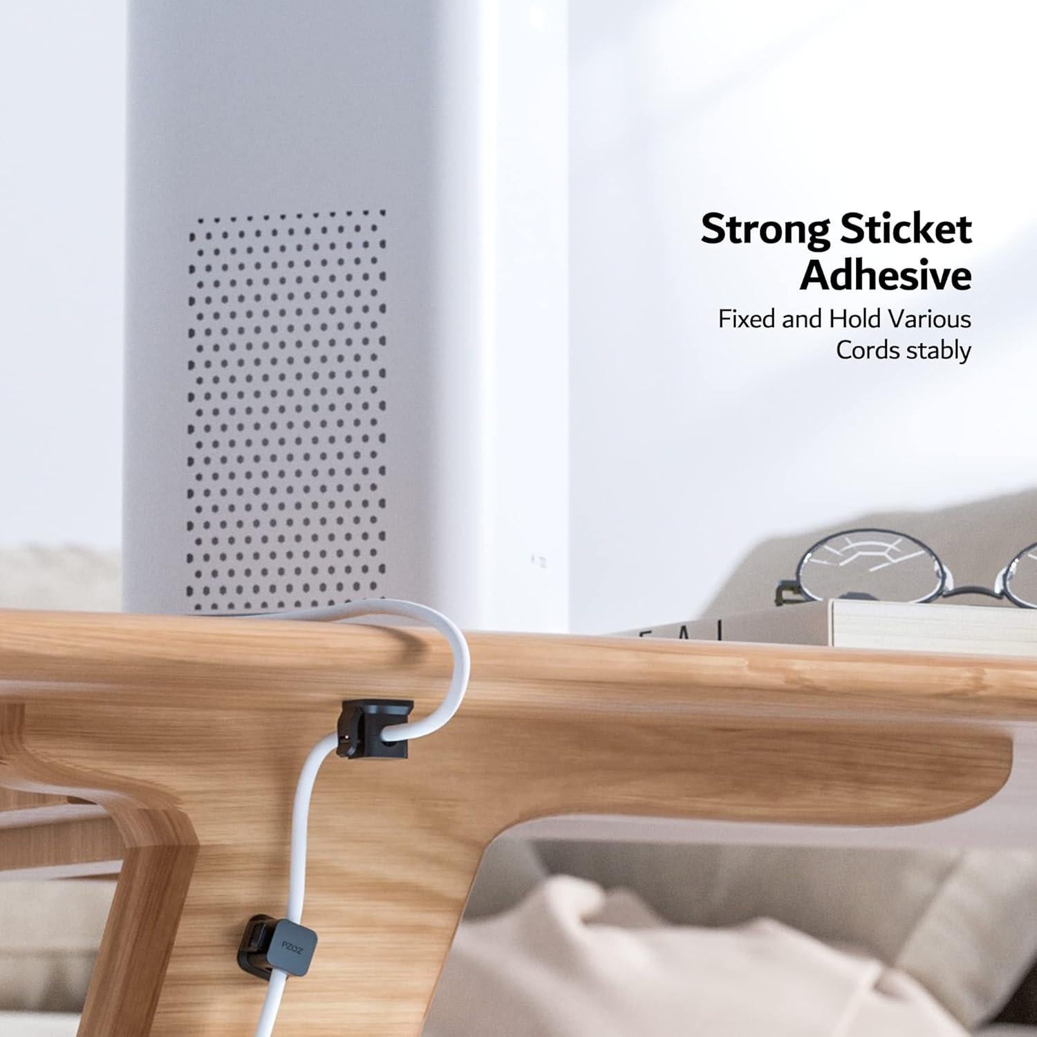 Organizador de Cables PZOZ 6 Clips Adhesivos Negro