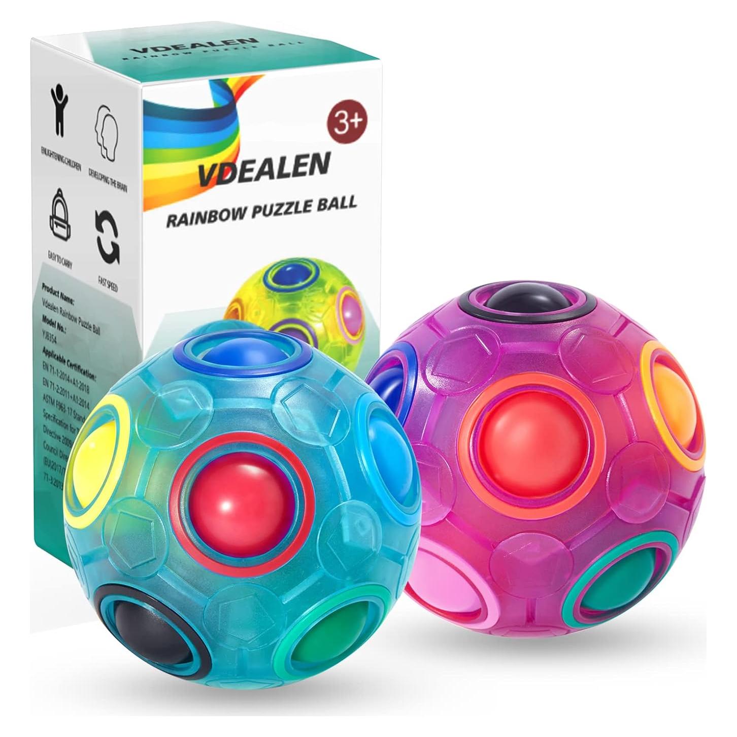 Bola de Rompecabezas Mágica Vdealen 7 cm Arcoíris - 2 Piezas