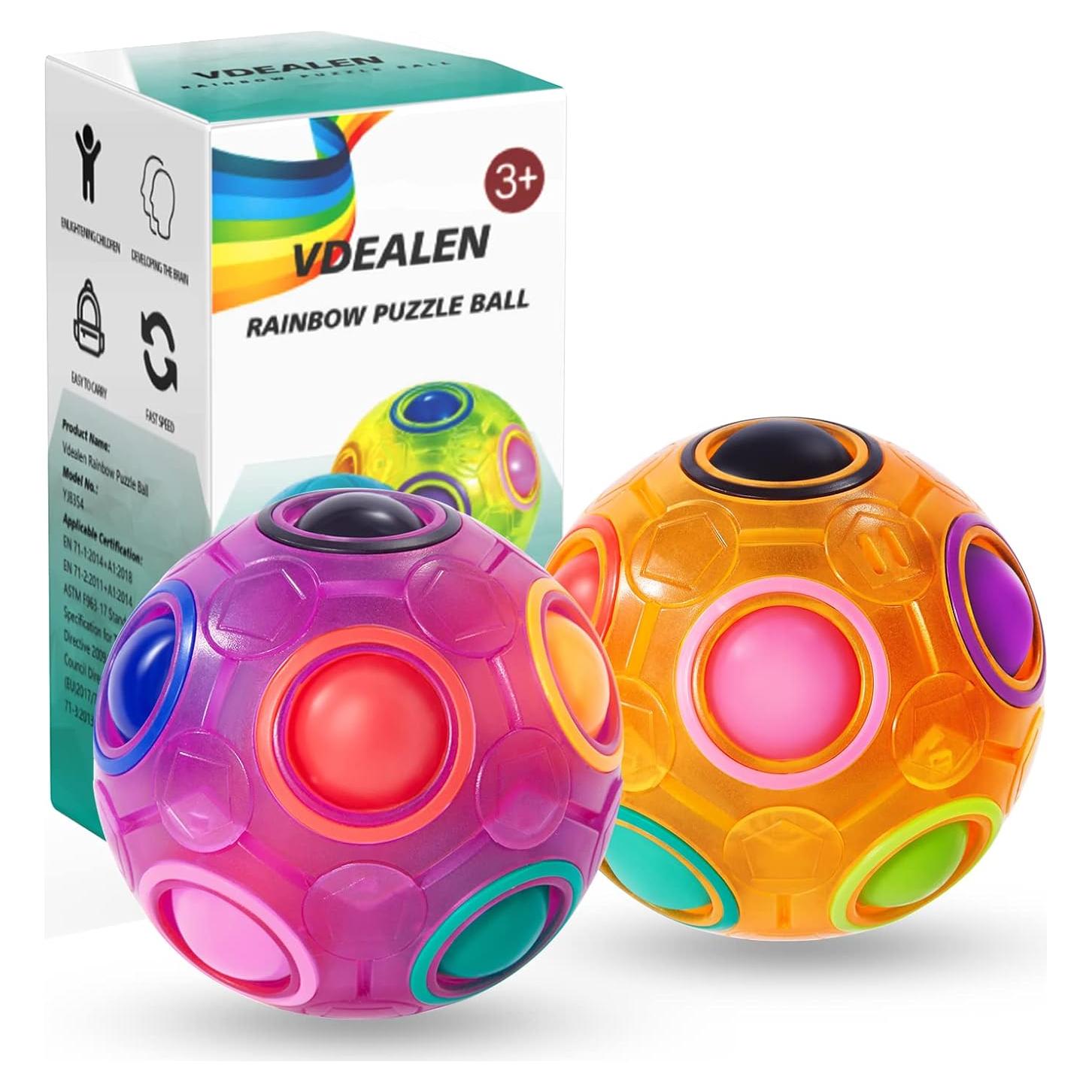 Bola de Rompecabezas Mágica Vdealen 7 cm Arcoíris 2 Piezas