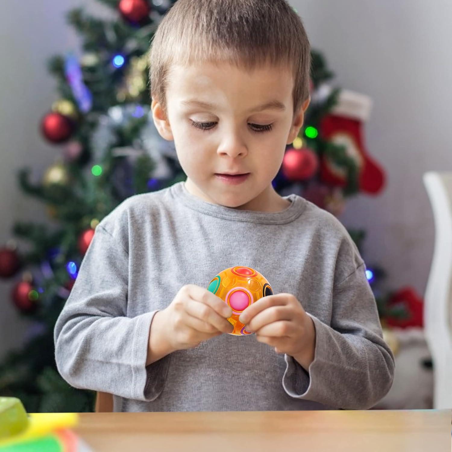 Bola de Rompecabezas Mágica Vdealen 7 cm Arcoíris 2 Piezas