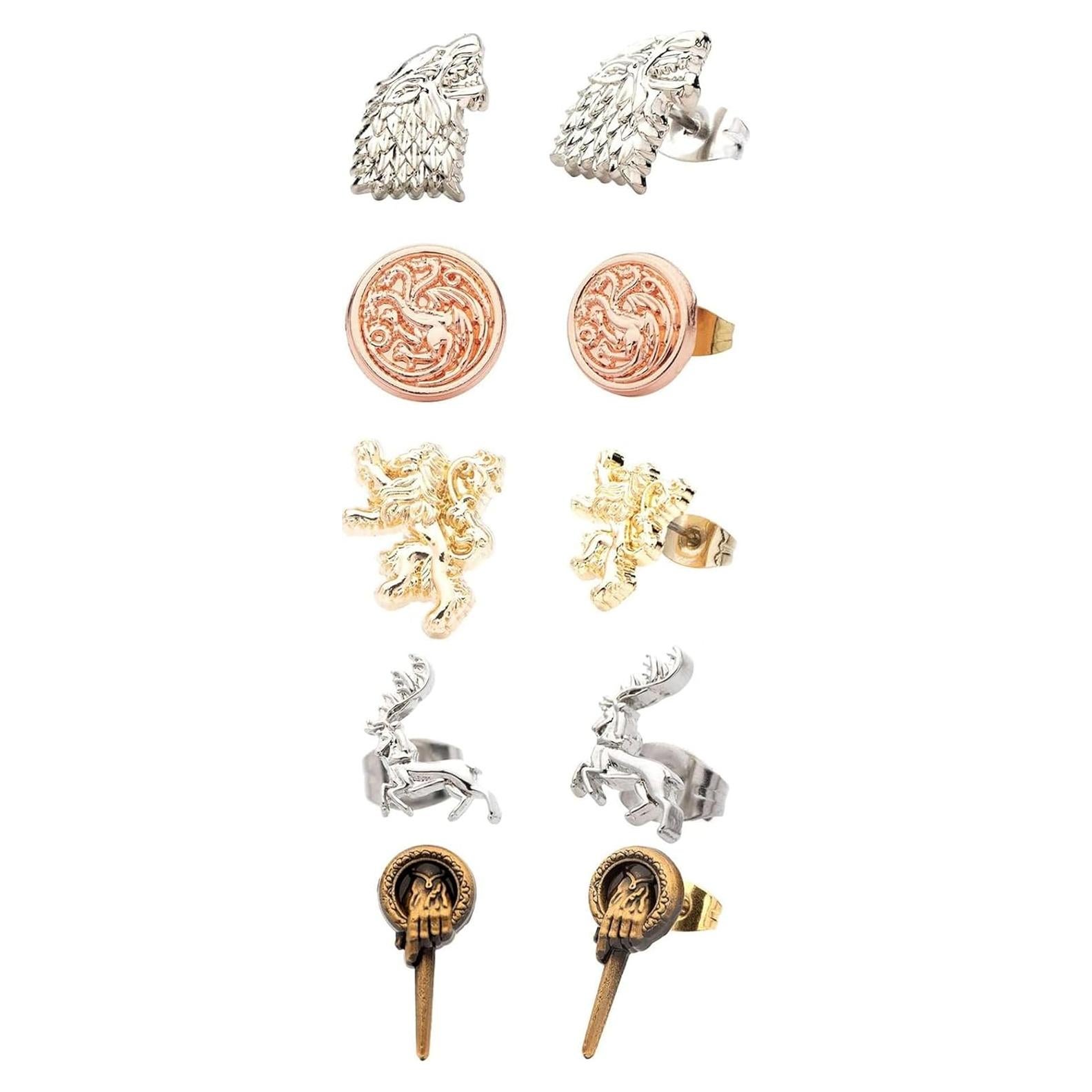 Juego de Pendientes Game of Thrones - 5 Pares de Casas