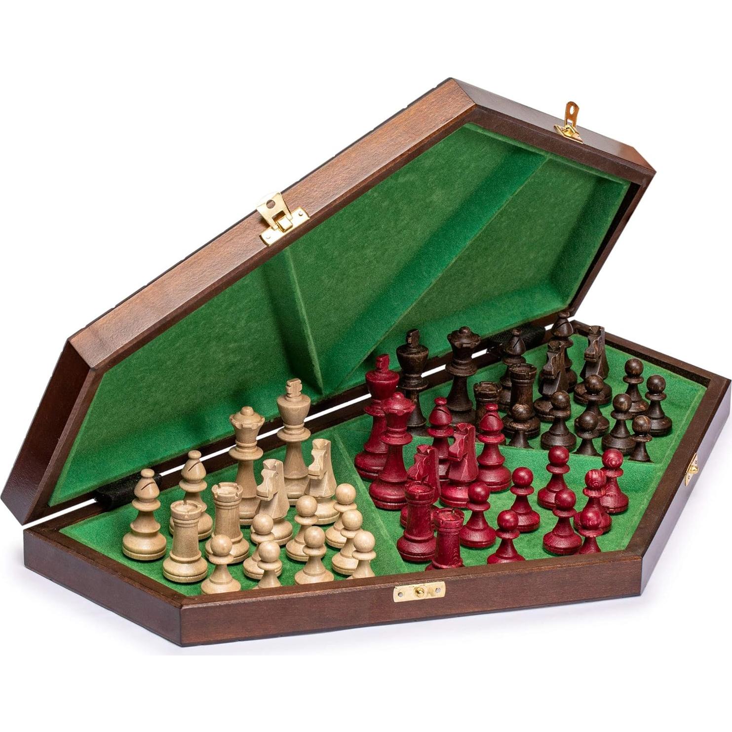 Juego de Ajedrez de Madera para 3 Jugadores Husaria 54 cm