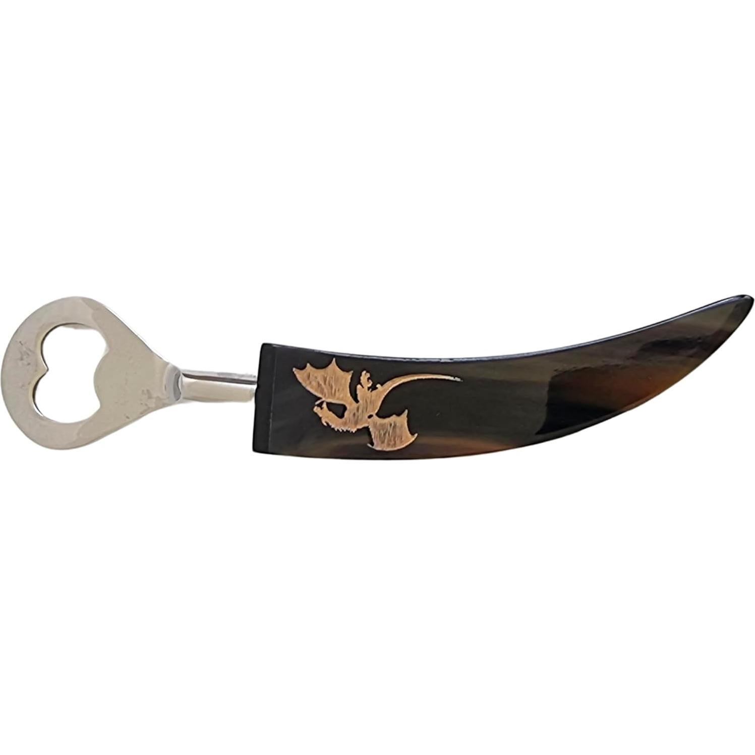 Cuerno de cerveza vikingo Maako con soporte y abridor 355ml