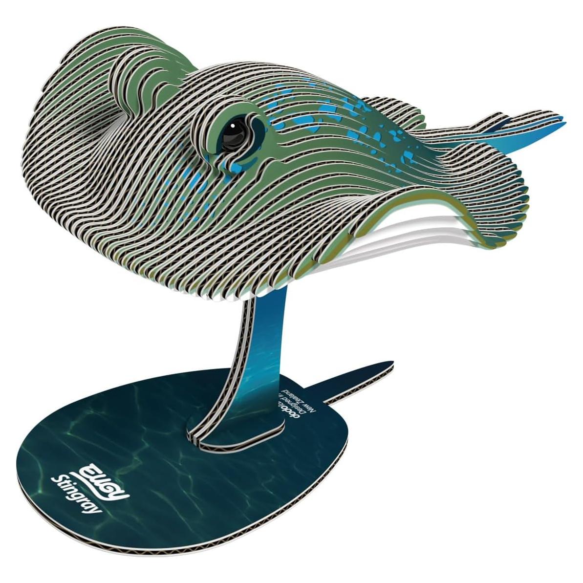 Rompecabezas 3D Mantarraya Eugy - Ecológico y Educativo 50 Piezas