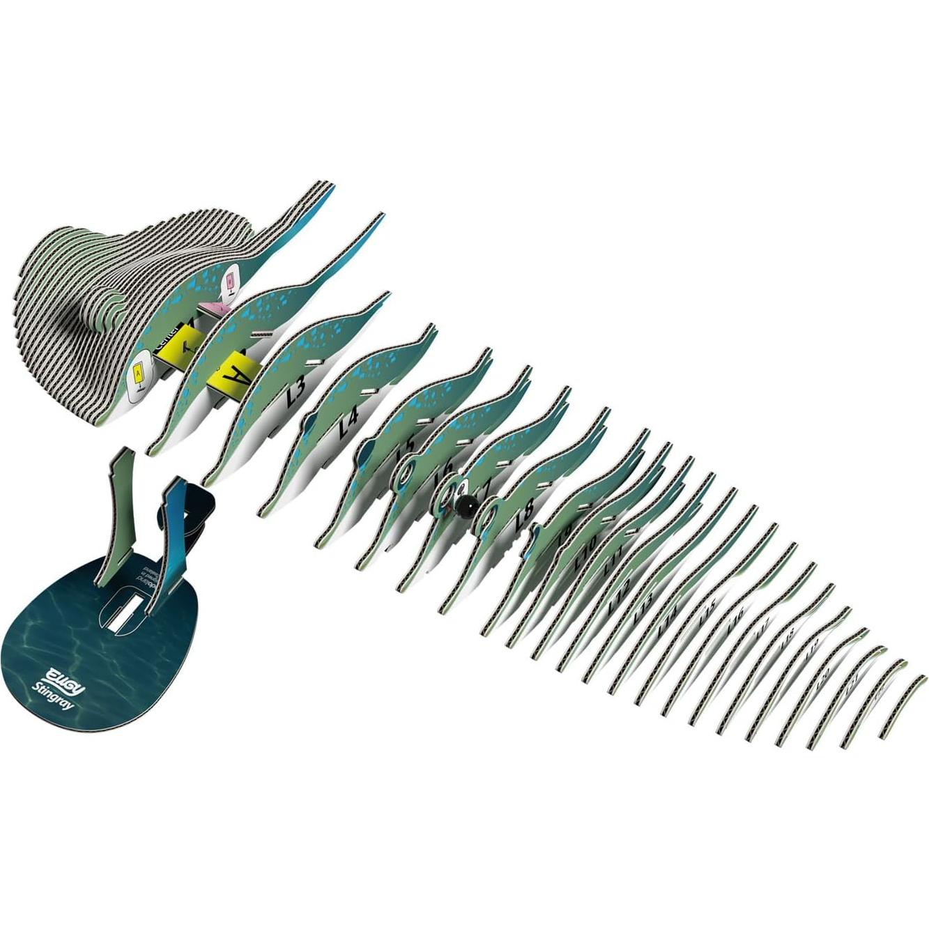 Rompecabezas 3D Mantarraya Eugy - Ecológico y Educativo 50 Piezas