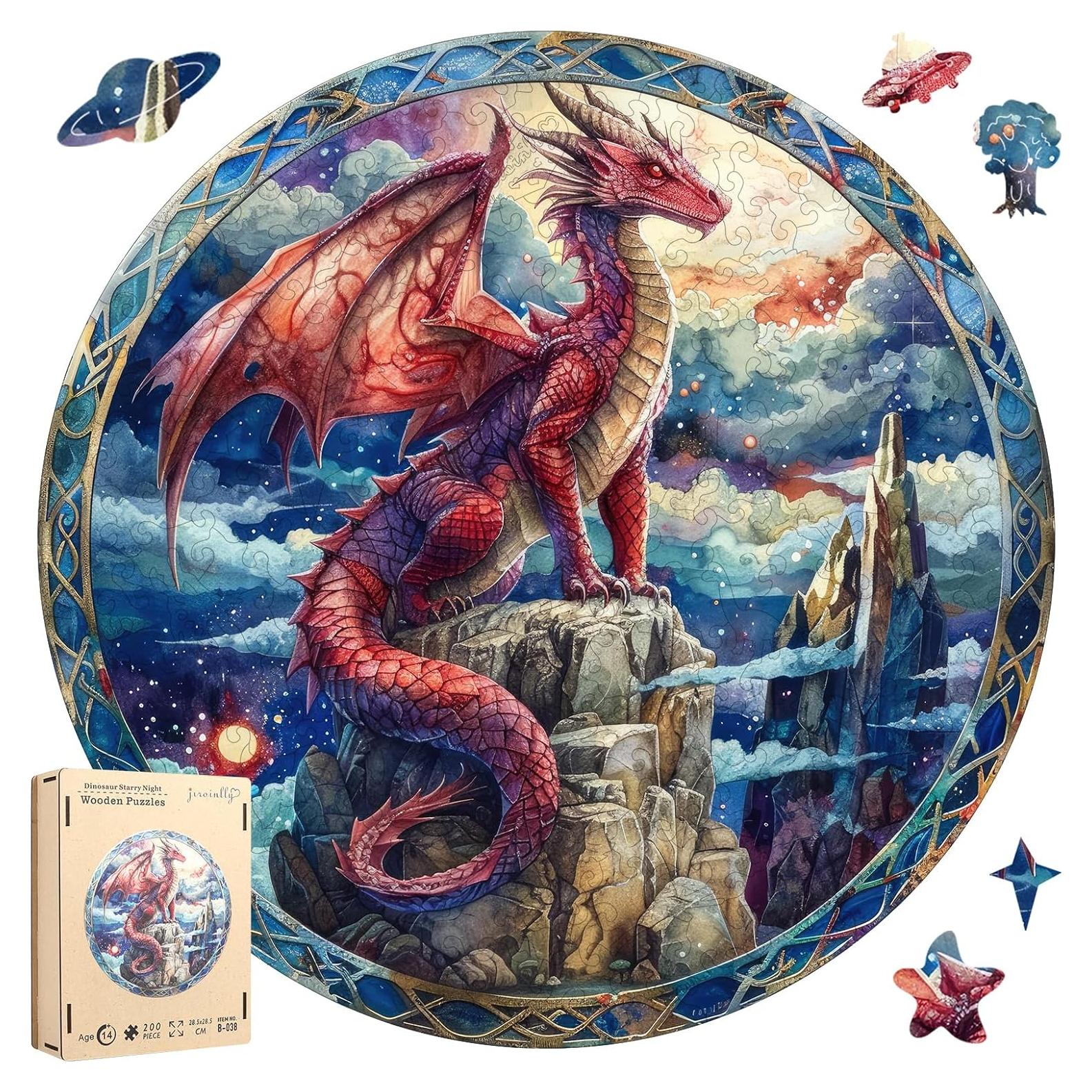Rompecabezas de Madera 200 Piezas Dragón del Cielo Estrellado