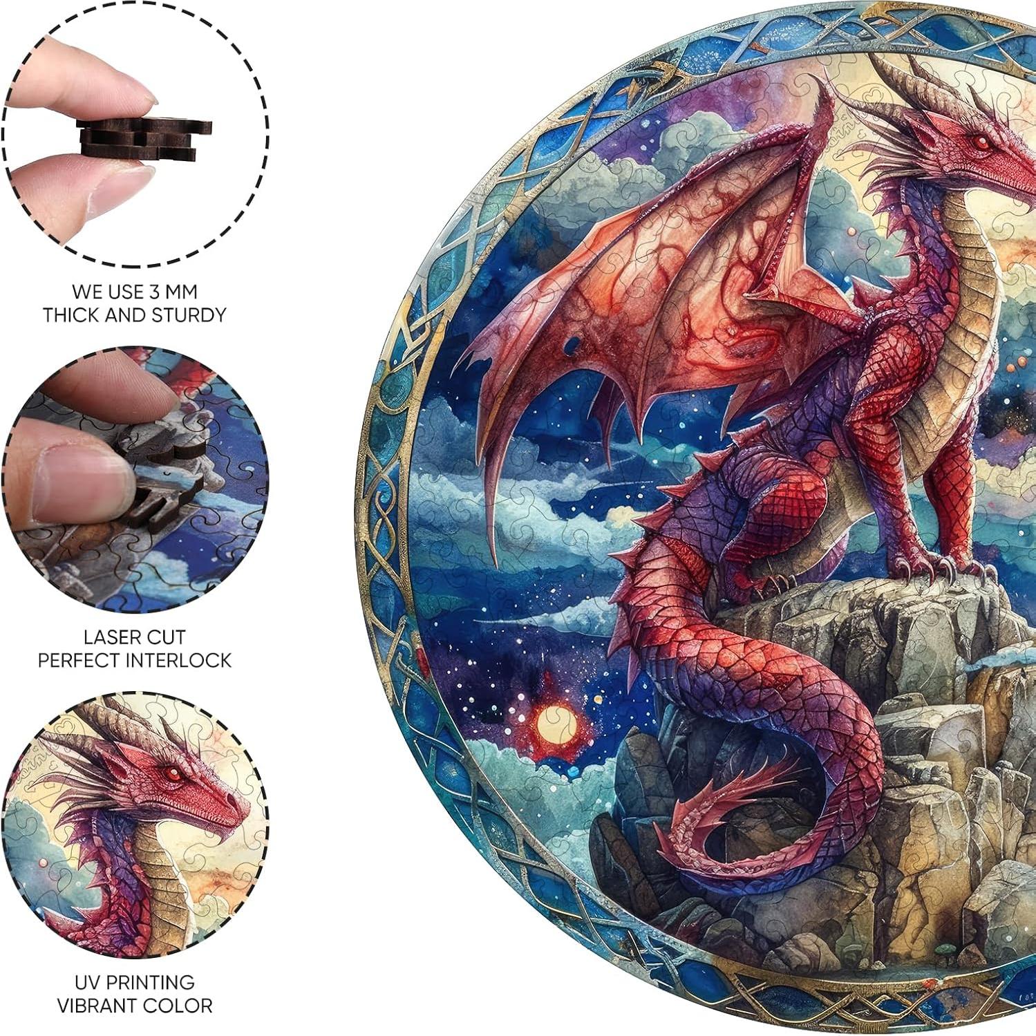 Rompecabezas de Madera 200 Piezas Dragón del Cielo Estrellado