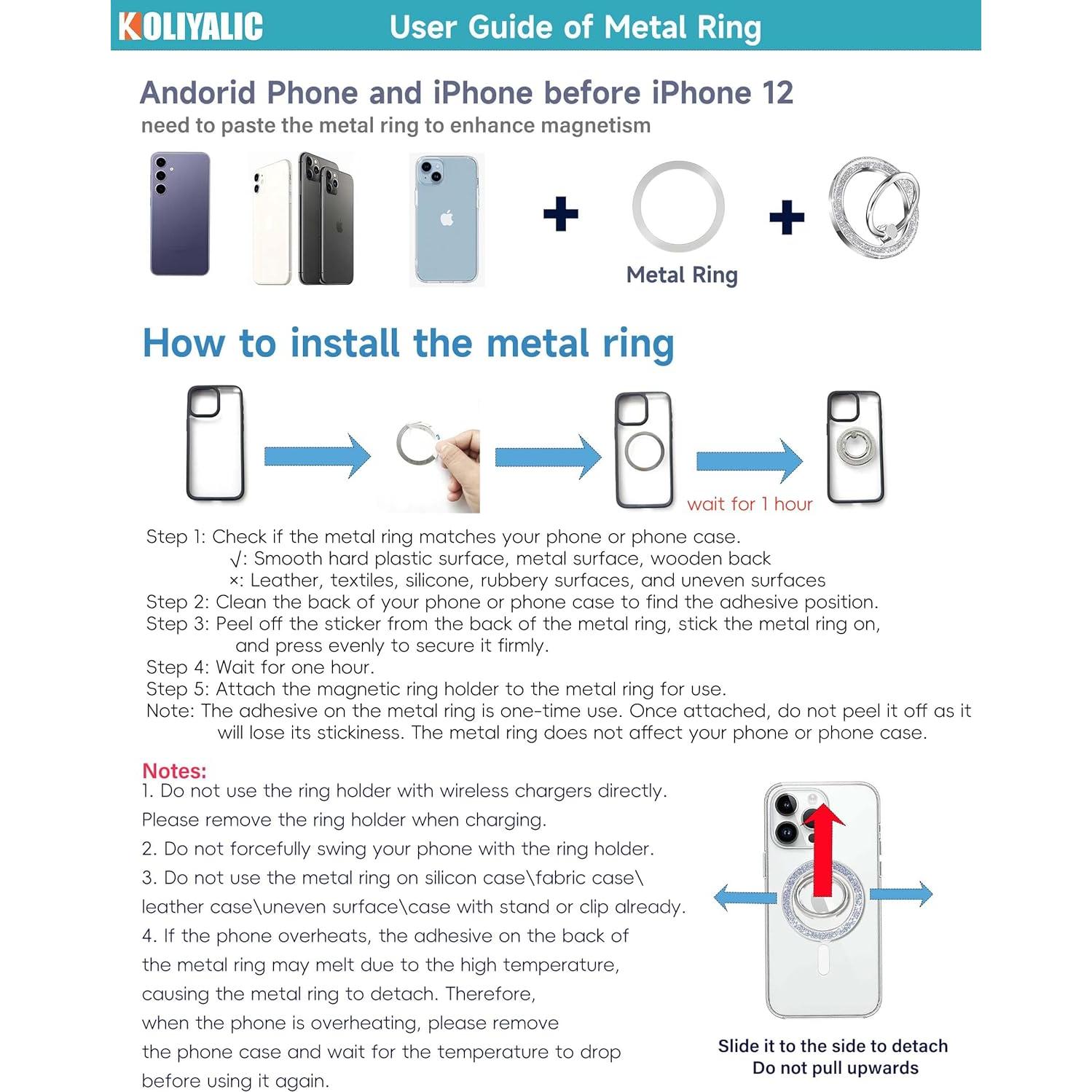 Soporte Magnético para iPhone KOLIYALIC Brillo Plateado