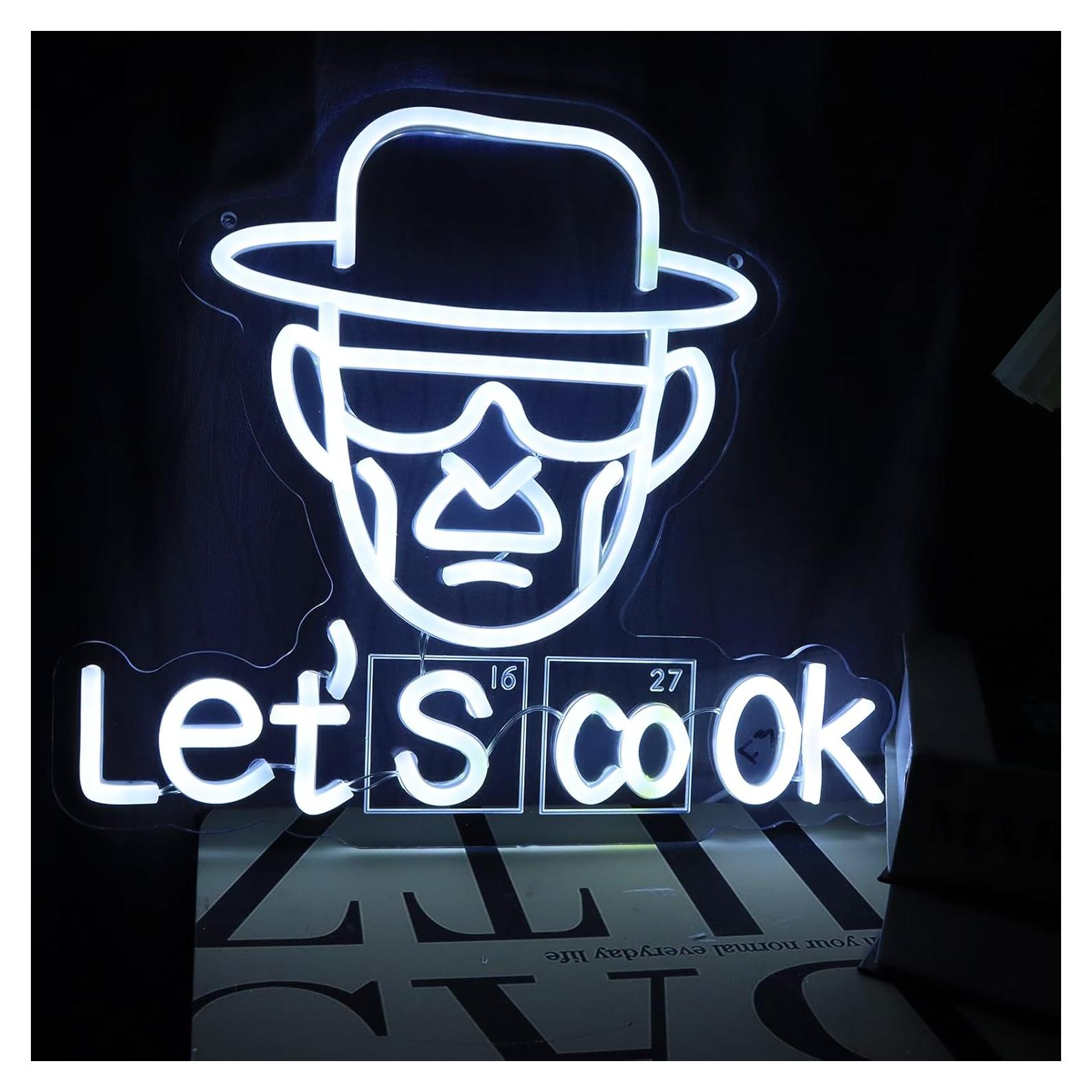 Luz de neón Breaking Bad Heisenberg Let's Cook 33x36 cm