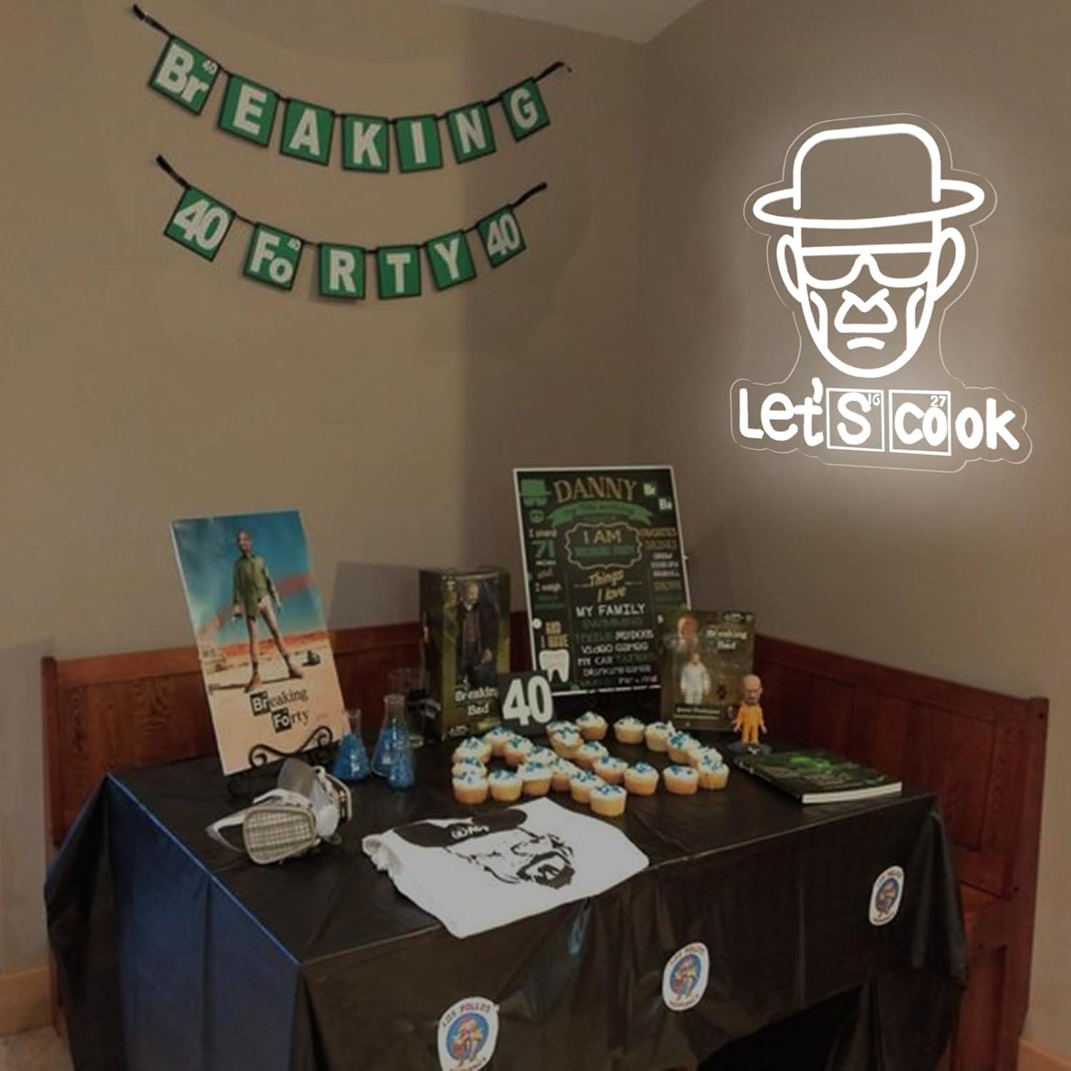 Luz de neón Breaking Bad Heisenberg Let's Cook 33x36 cm