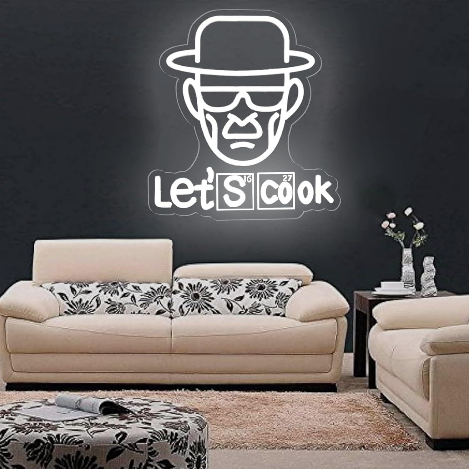 Luz de neón Breaking Bad Heisenberg Let's Cook 33x36 cm
