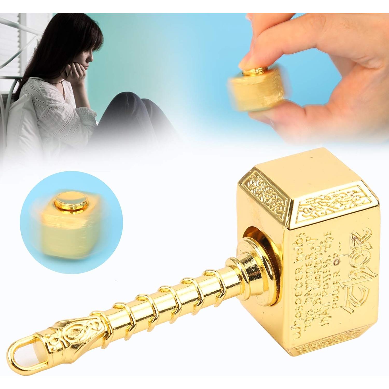 Juguete Antiestrés Punta de Dedo NUMNBE Martillo Oro 7x3.5cm