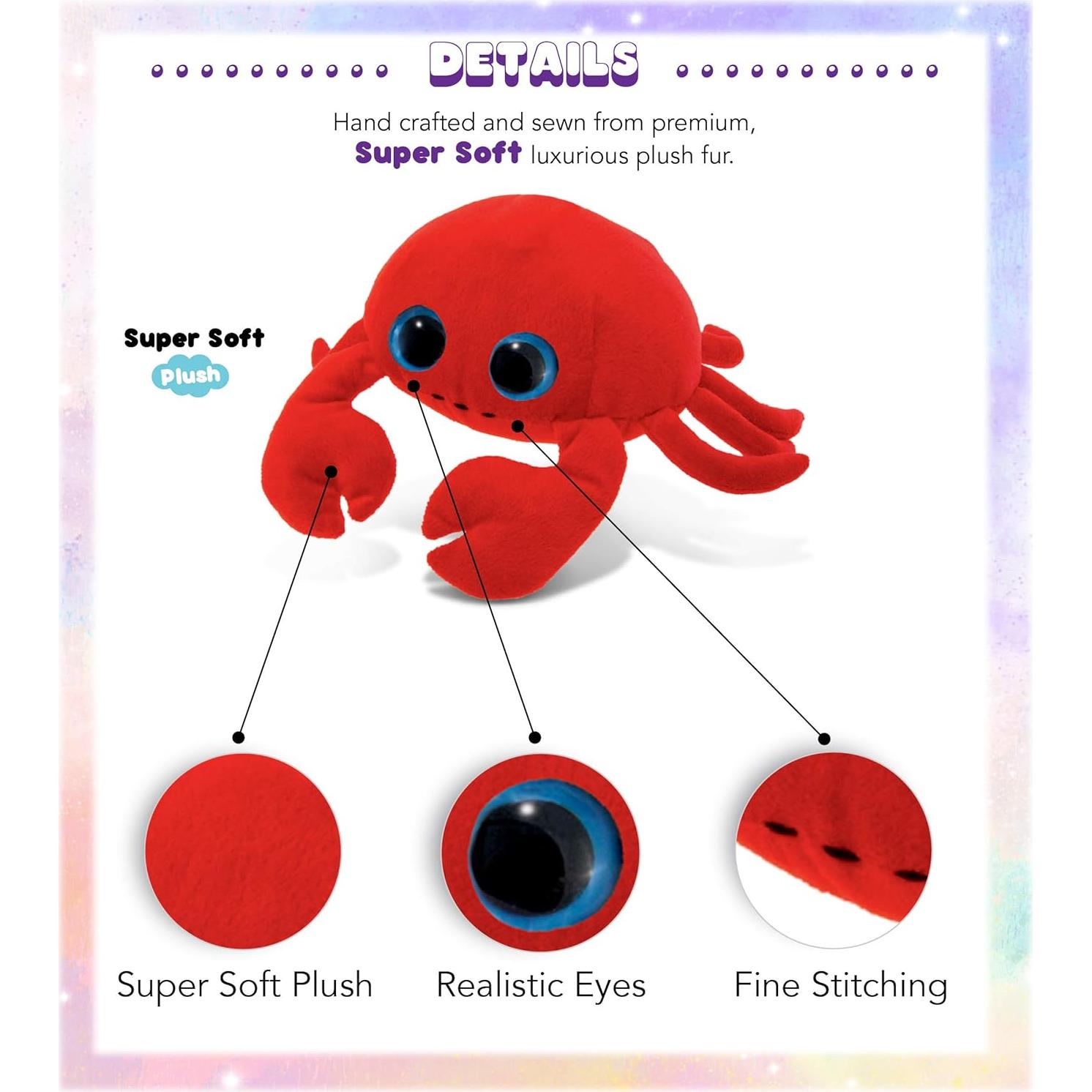 Cangrejo de Peluche Rojo Ojos Grandes Puzzled 15 cm Suave