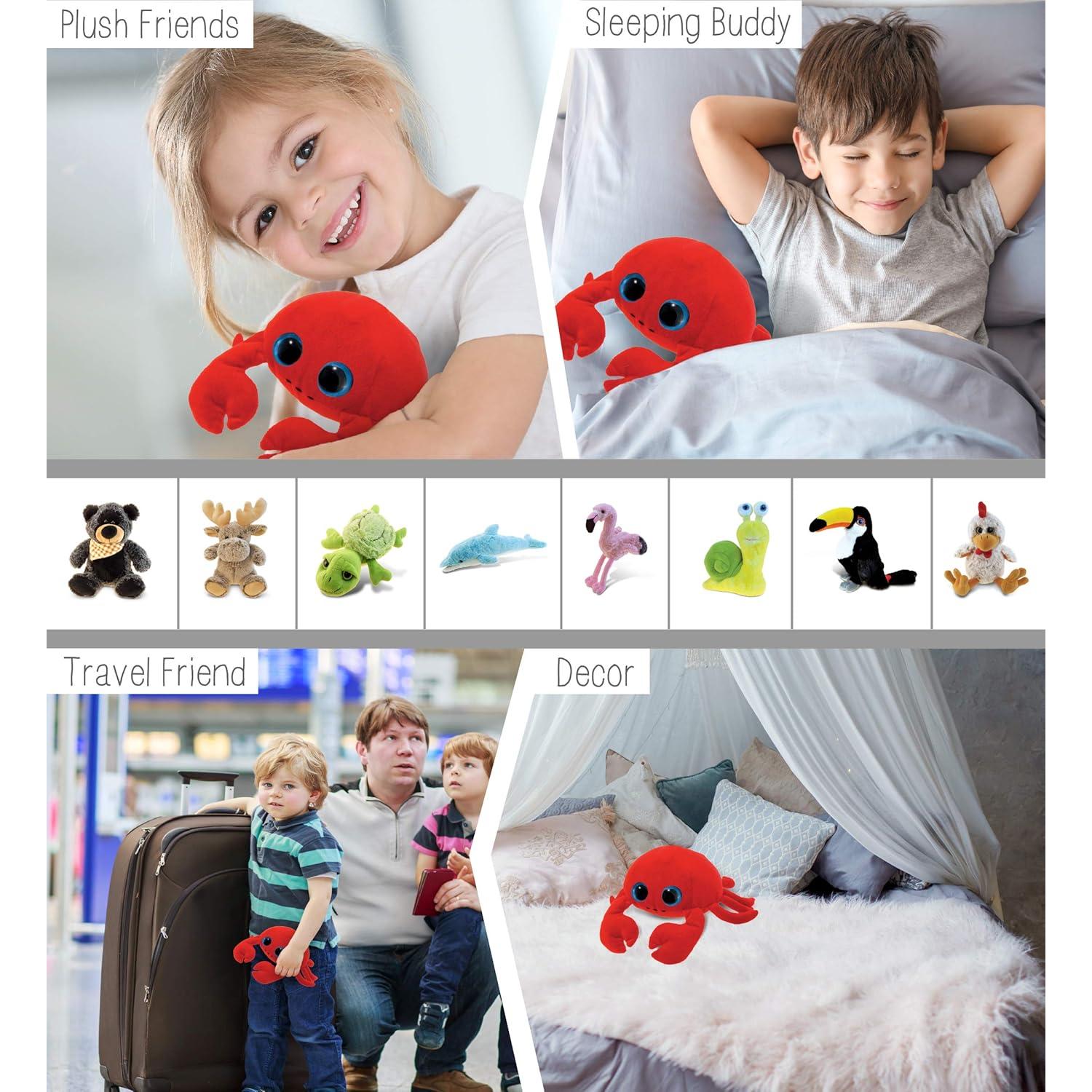 Cangrejo de Peluche Rojo Ojos Grandes Puzzled 15 cm Suave