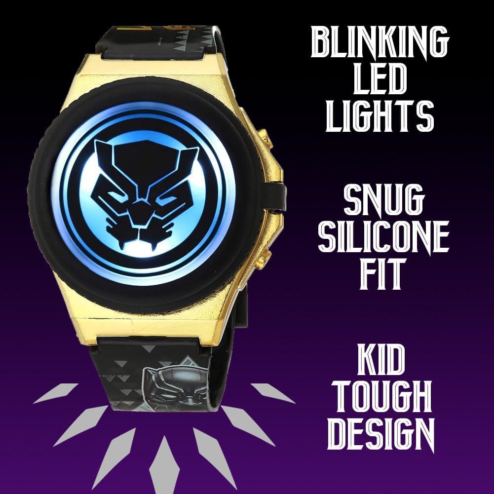 Reloj LCD Marvel Black Panther para Niños con Luz - Correa Ajustable