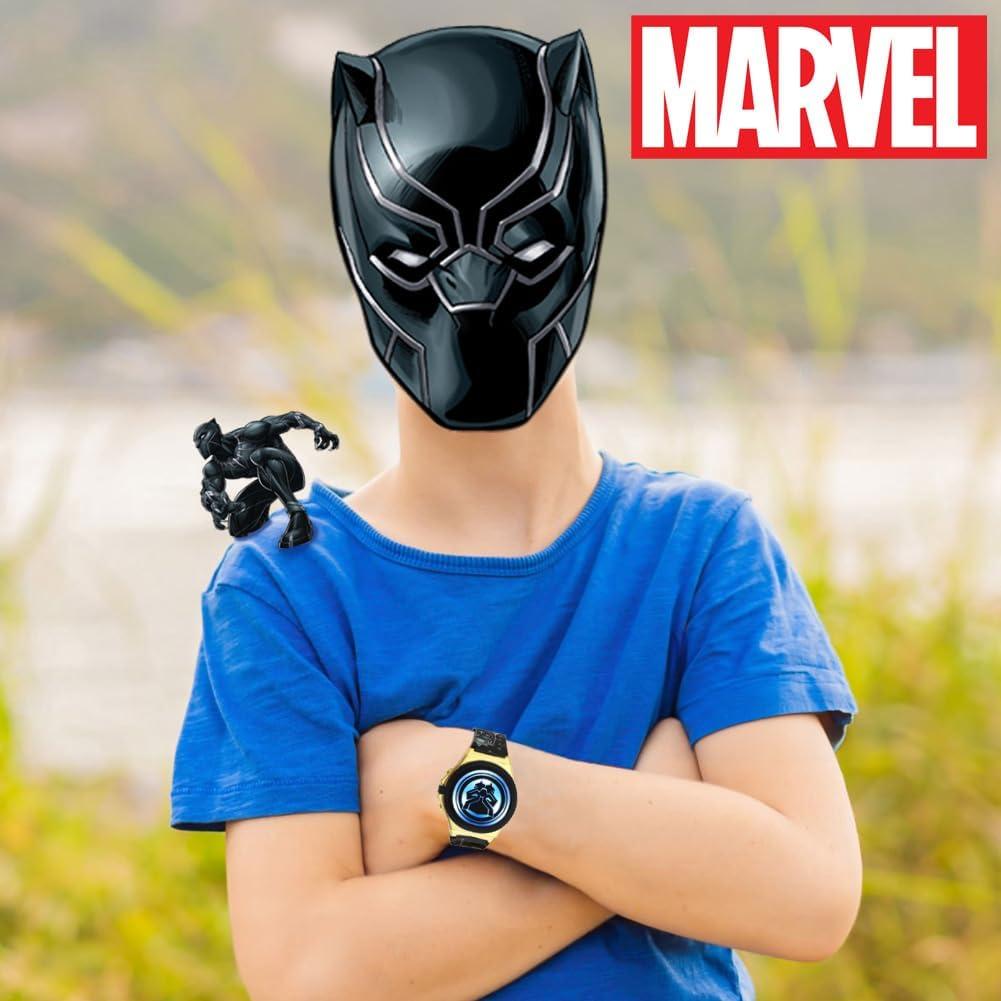 Reloj LCD Marvel Black Panther para Niños con Luz - Correa Ajustable