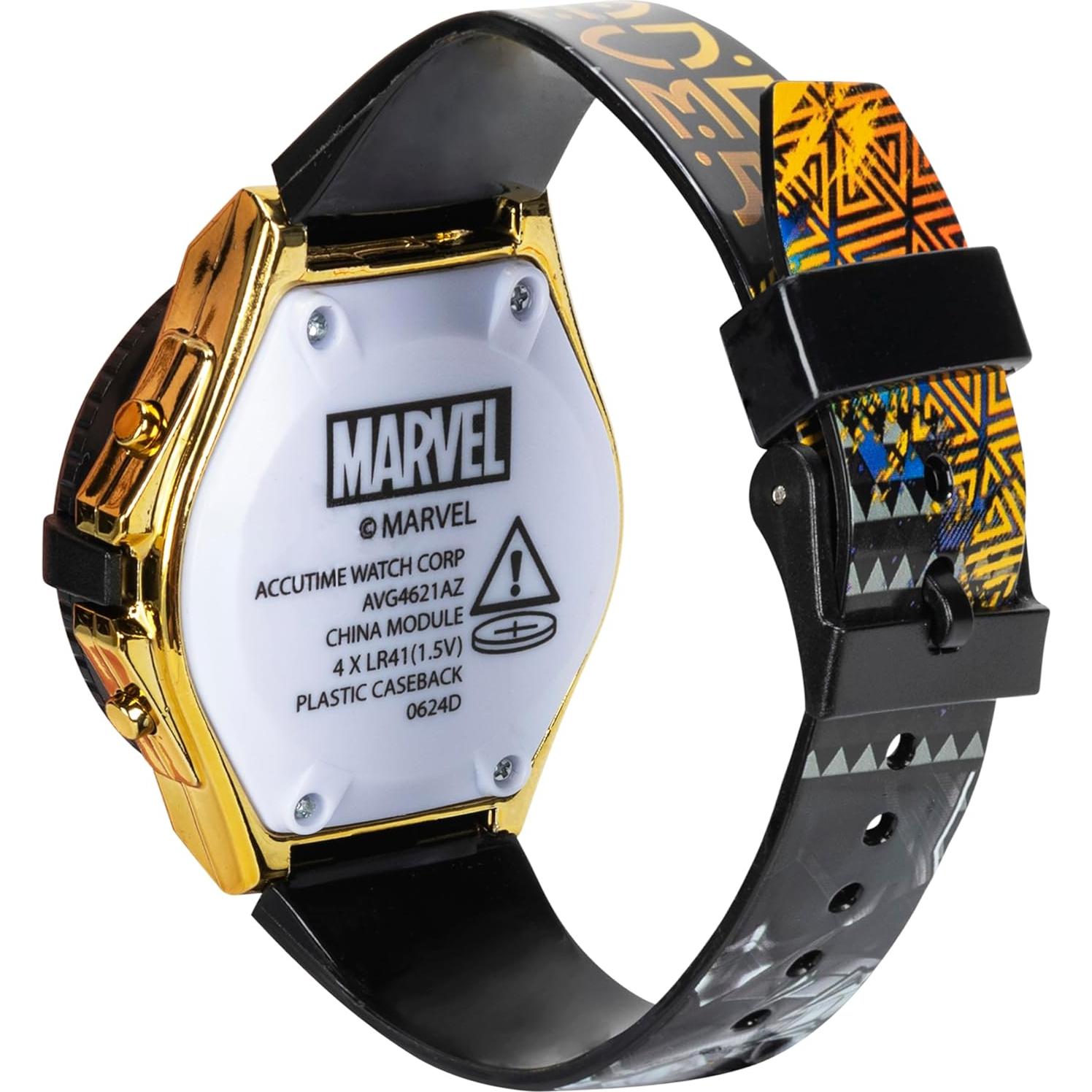 Reloj LCD Marvel Black Panther para Niños con Luz - Correa Ajustable
