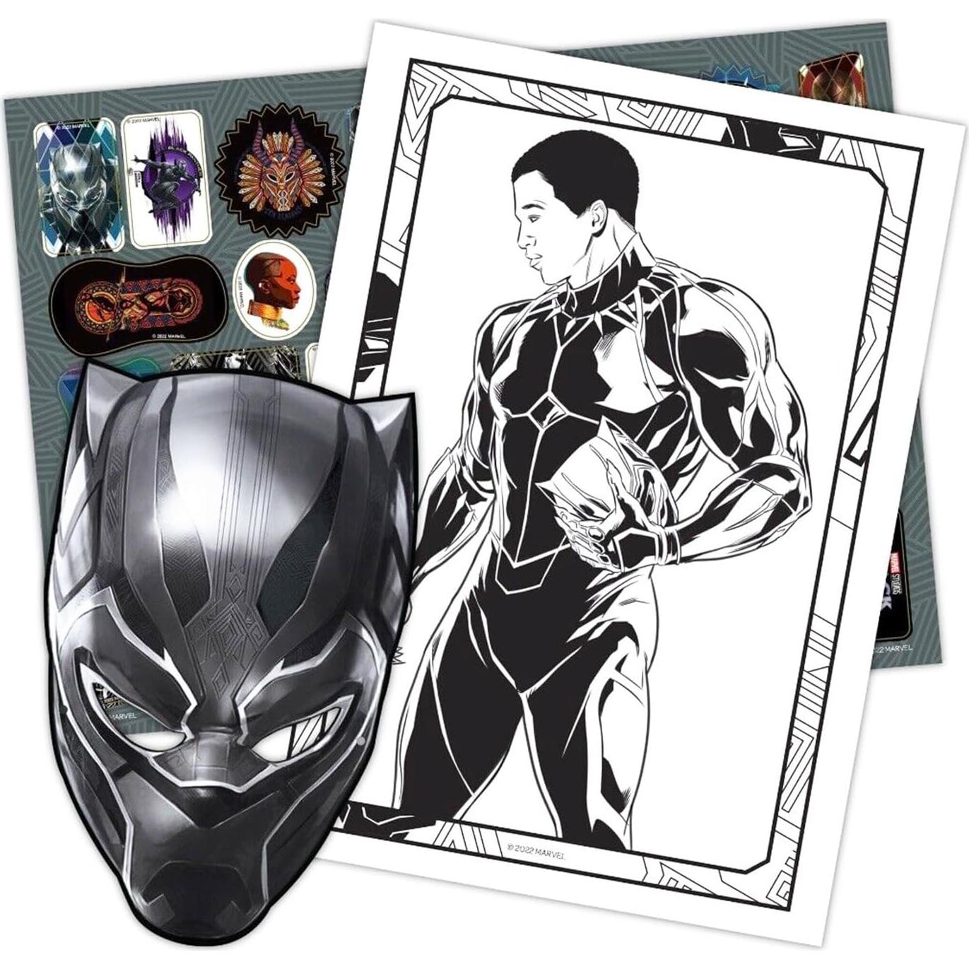 Conjunto Libro para Colorear Black Panther Marvel Niños 4-8 Años