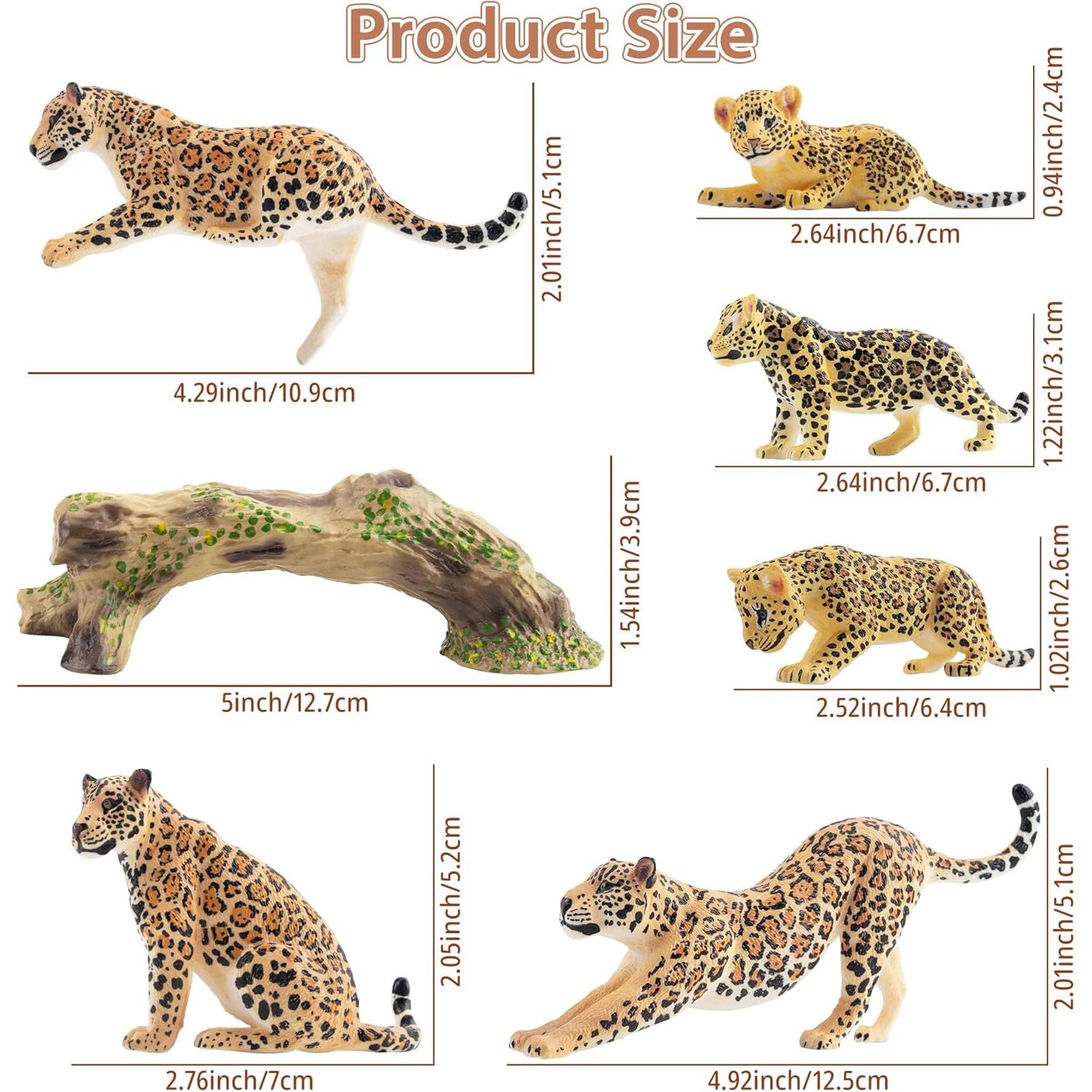 Juego de Figuras de Animales Jaguar TOYMANY 7PCS Realistas