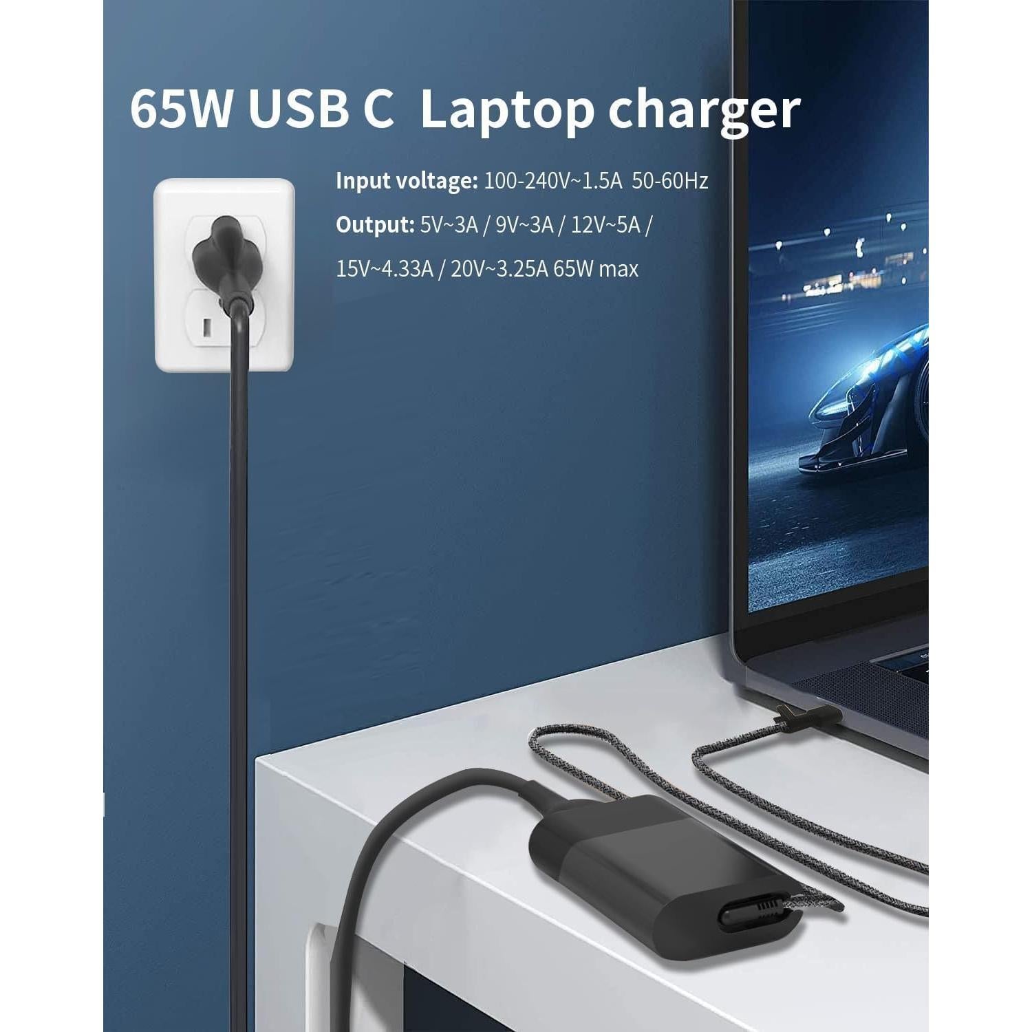 Cargador Laptop HP 65W USB-C Slim Adaptador de Poder